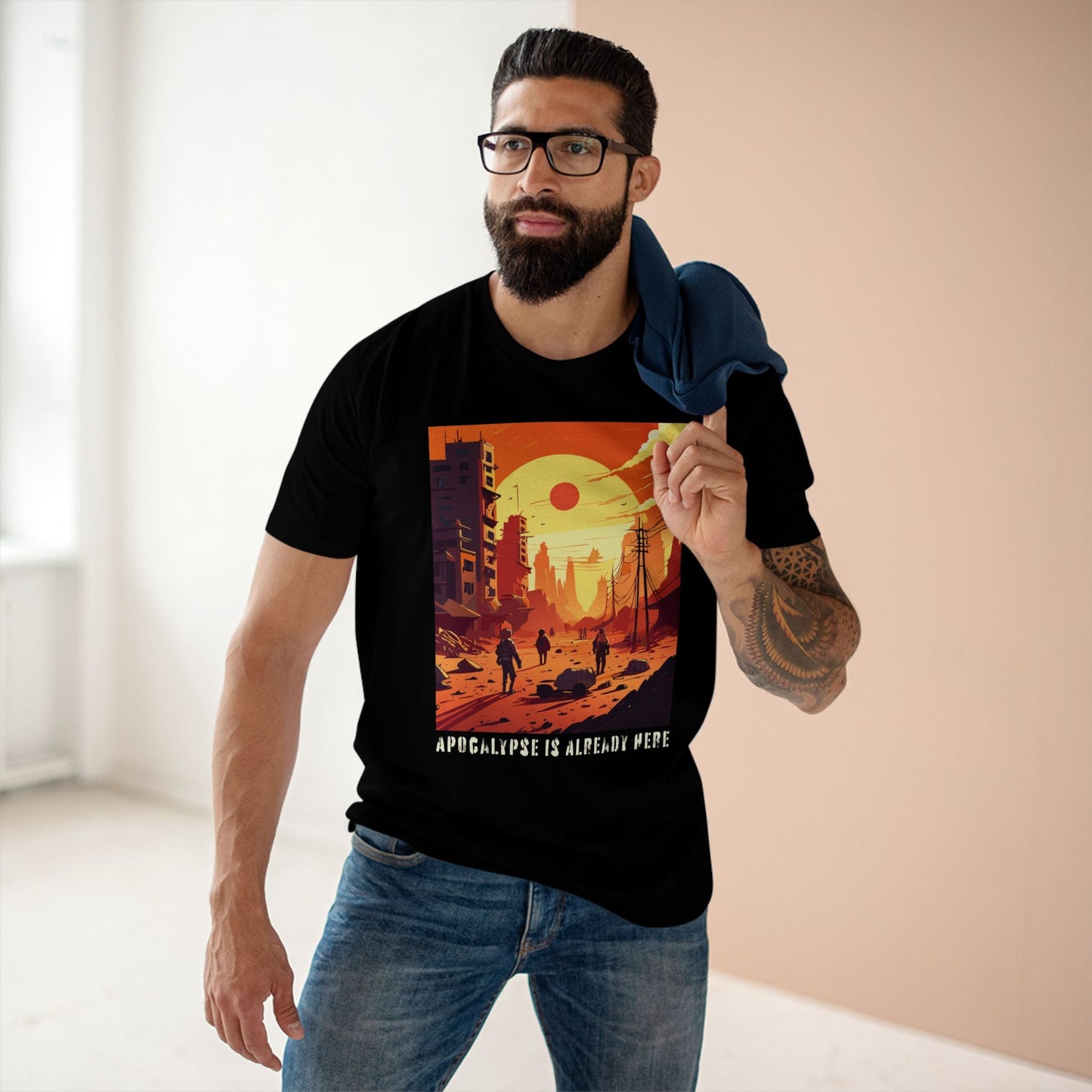 Cataclysm Doomsday Unisex Premium Cotton Tee With Original Art Design From Retro2Nova Collection