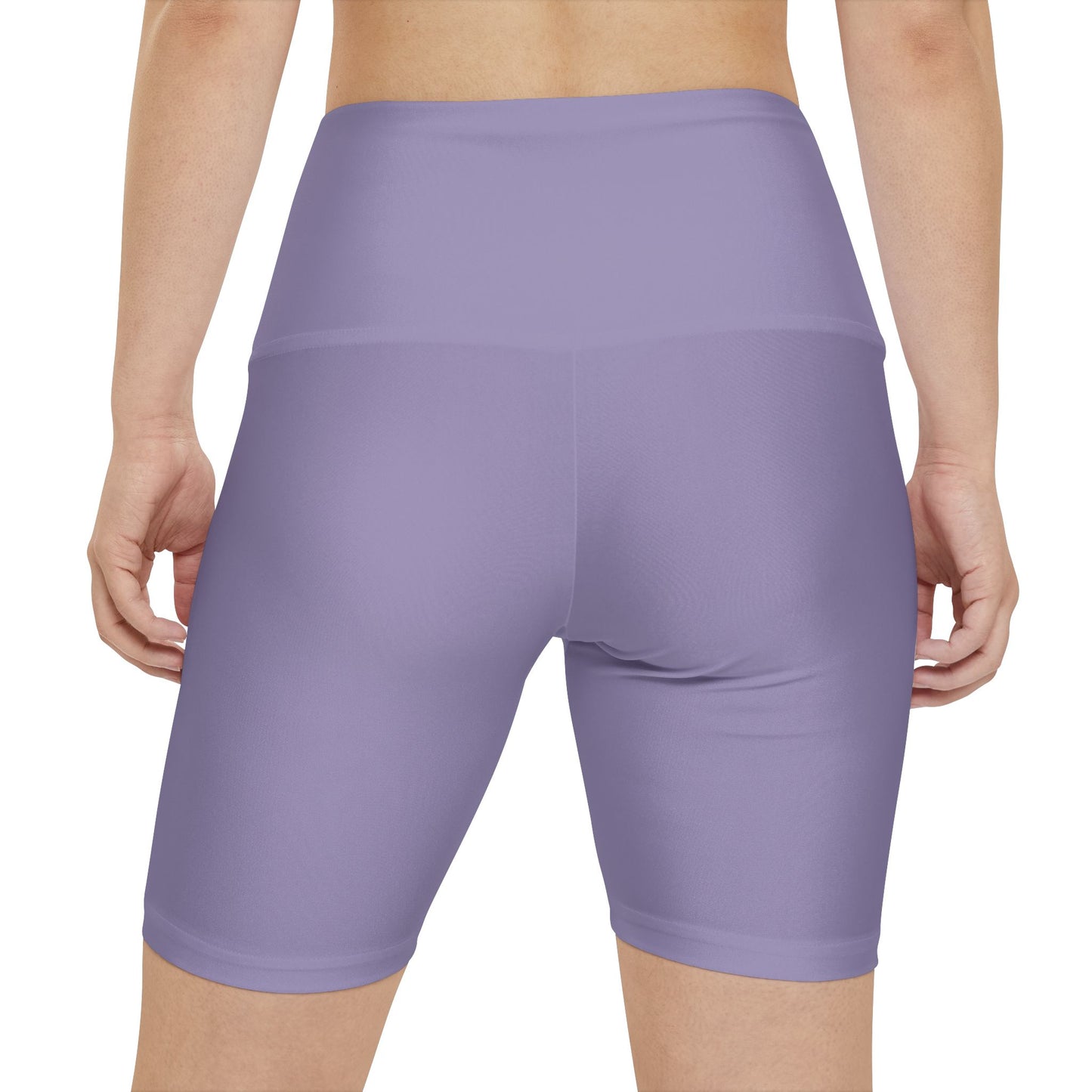 Purple Mist Women's Workout Shorts — Solid High-Waist Biker Shorts for Exercise & Everyday Wear