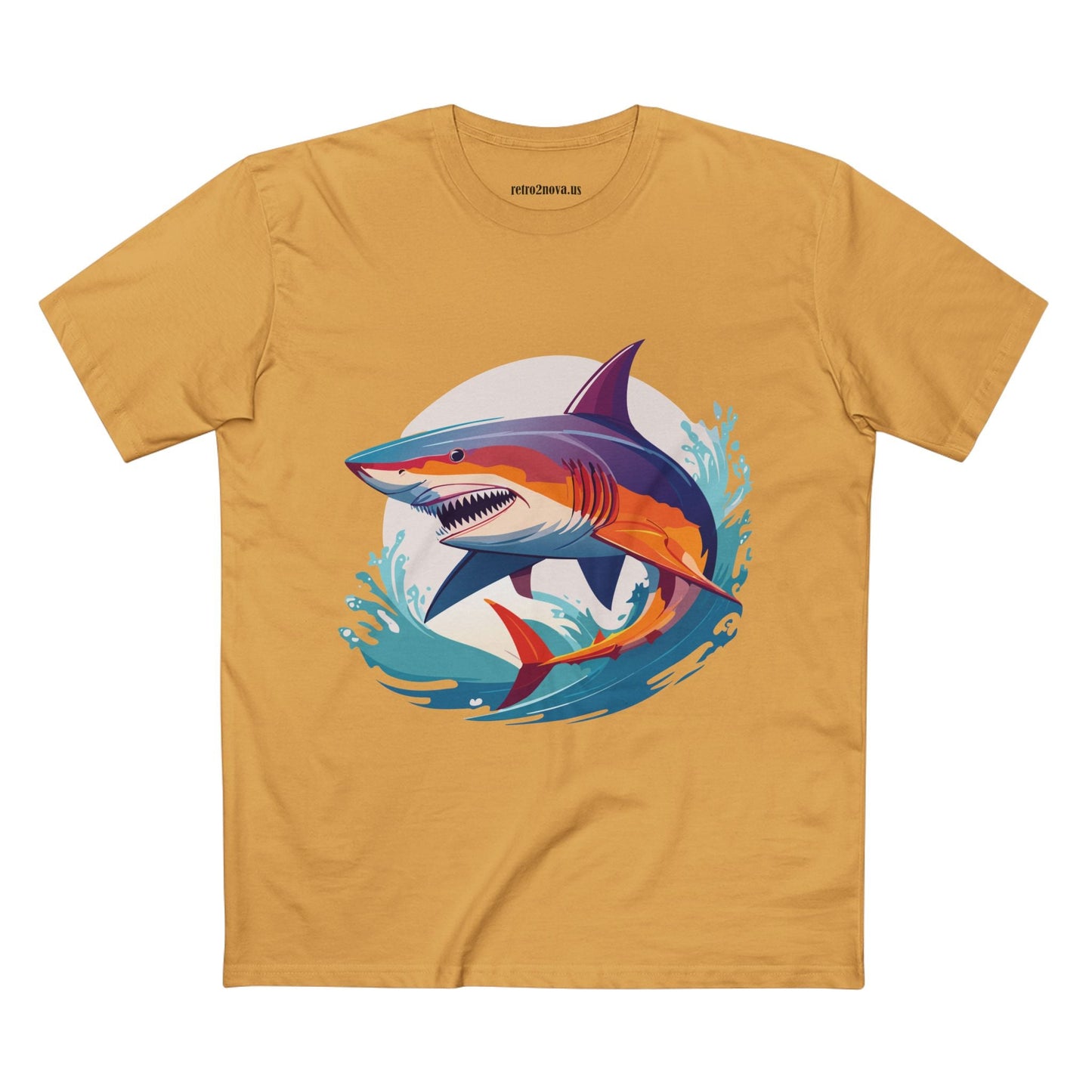 Shark Animals Shirt Unisex Premium Cotton Tee With Original Art Design From Retro2Nova Art Collection