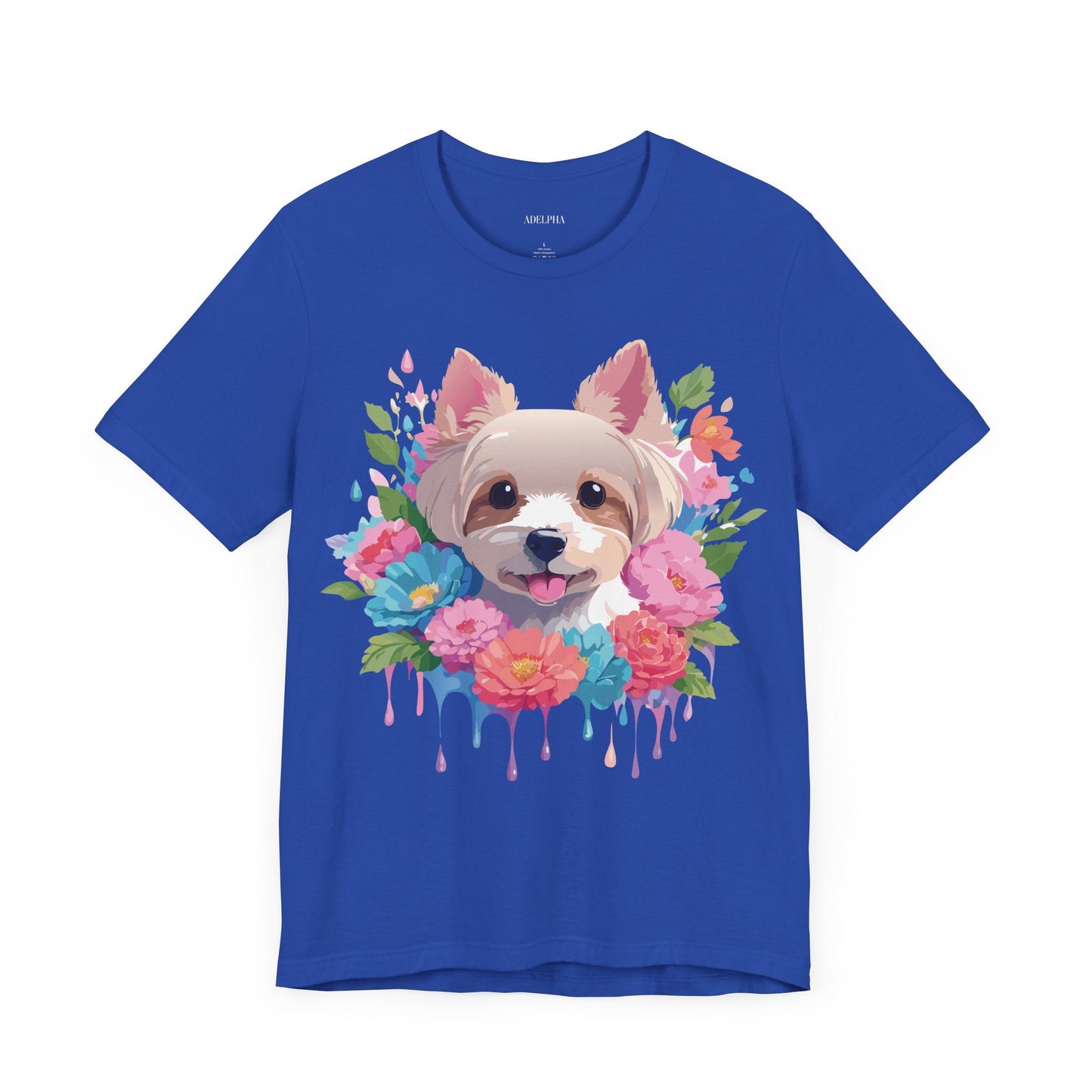 Unisex Graphic T Shirt With Original Adelpha Artwork Vintage Inspired Dog Design