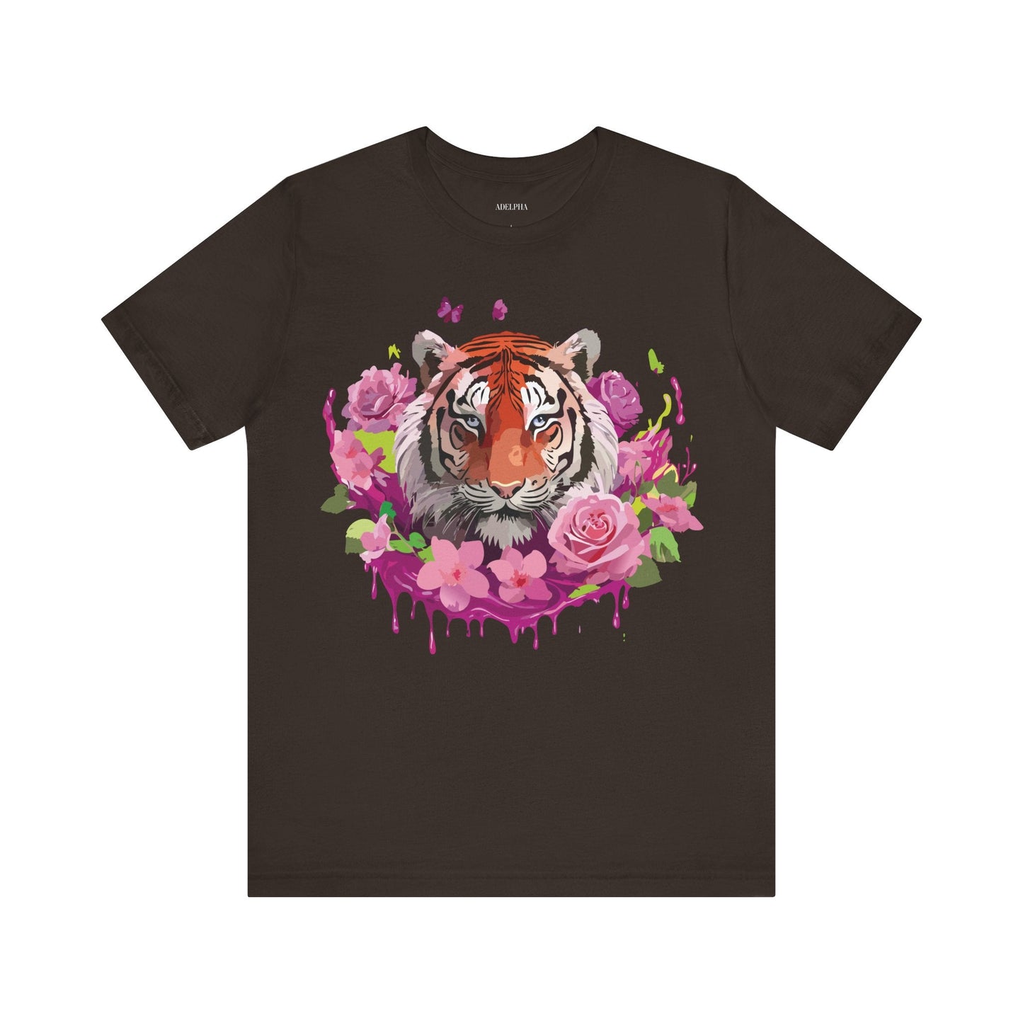 Tiger Graphic Tee Unisex Jersey Short Sleeve Art Design By Adelpha Vintage Inspired Premium