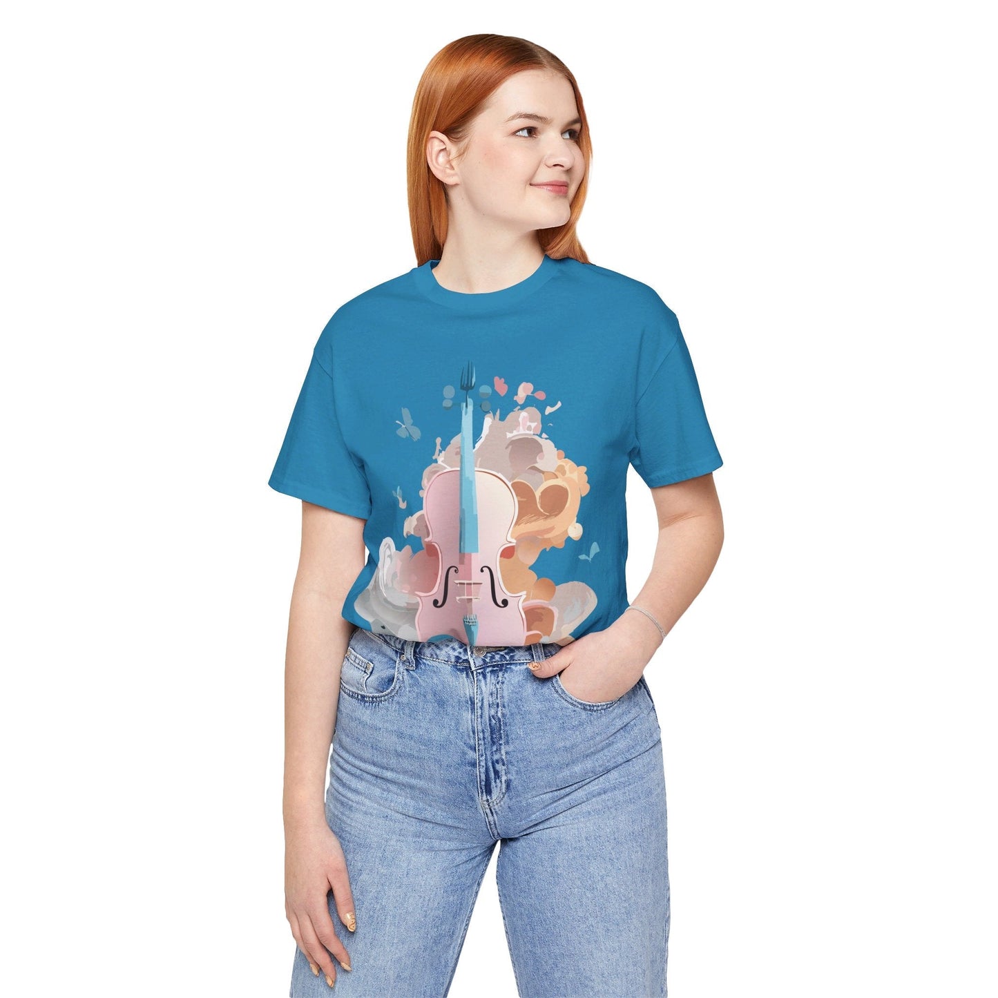 Music Graphic Unisex 100 Cotton Vintage Art with Musical Elements Tee 11