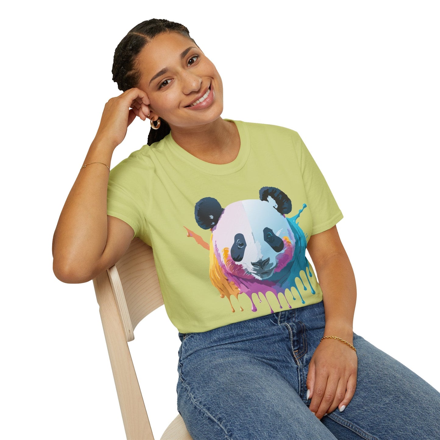 Panda Shirt Unisex T Shirt Softstyle Gildan 64000 100 Percent Ring Spun Cotton Animal Tee