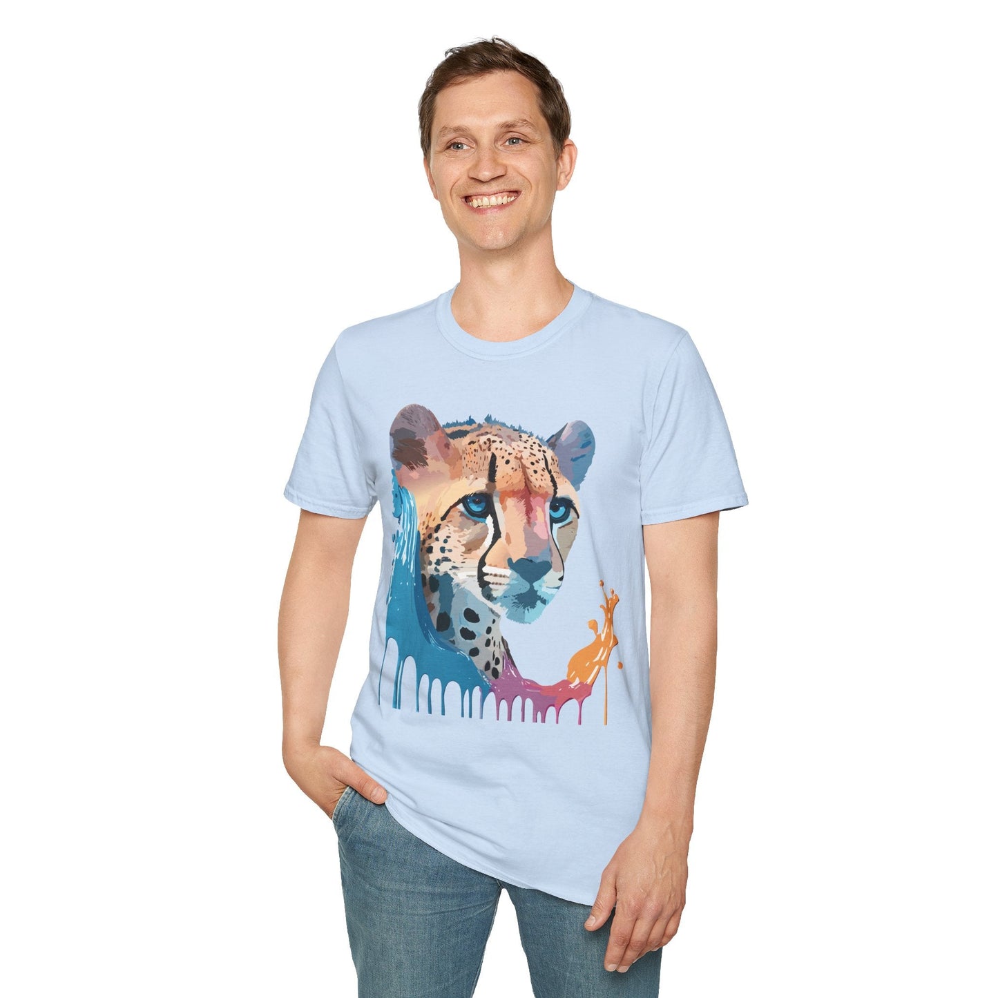 Cheetah Shirt Unisex Tee Softstyle Gildan 64000 100 Percent Ring Spun Cotton