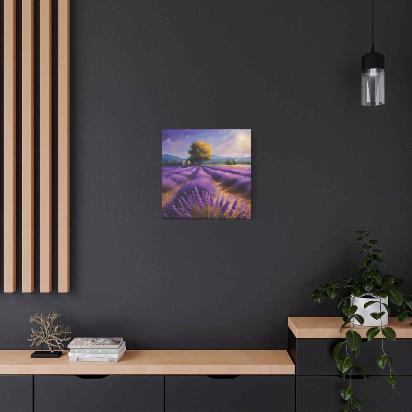 Lavender Landscape Print Canvas, Landscape Oil Paint Print 20x20, 24x24, 30x30, 32x32, 36x36 Art Design Print Non-Frame MC-35