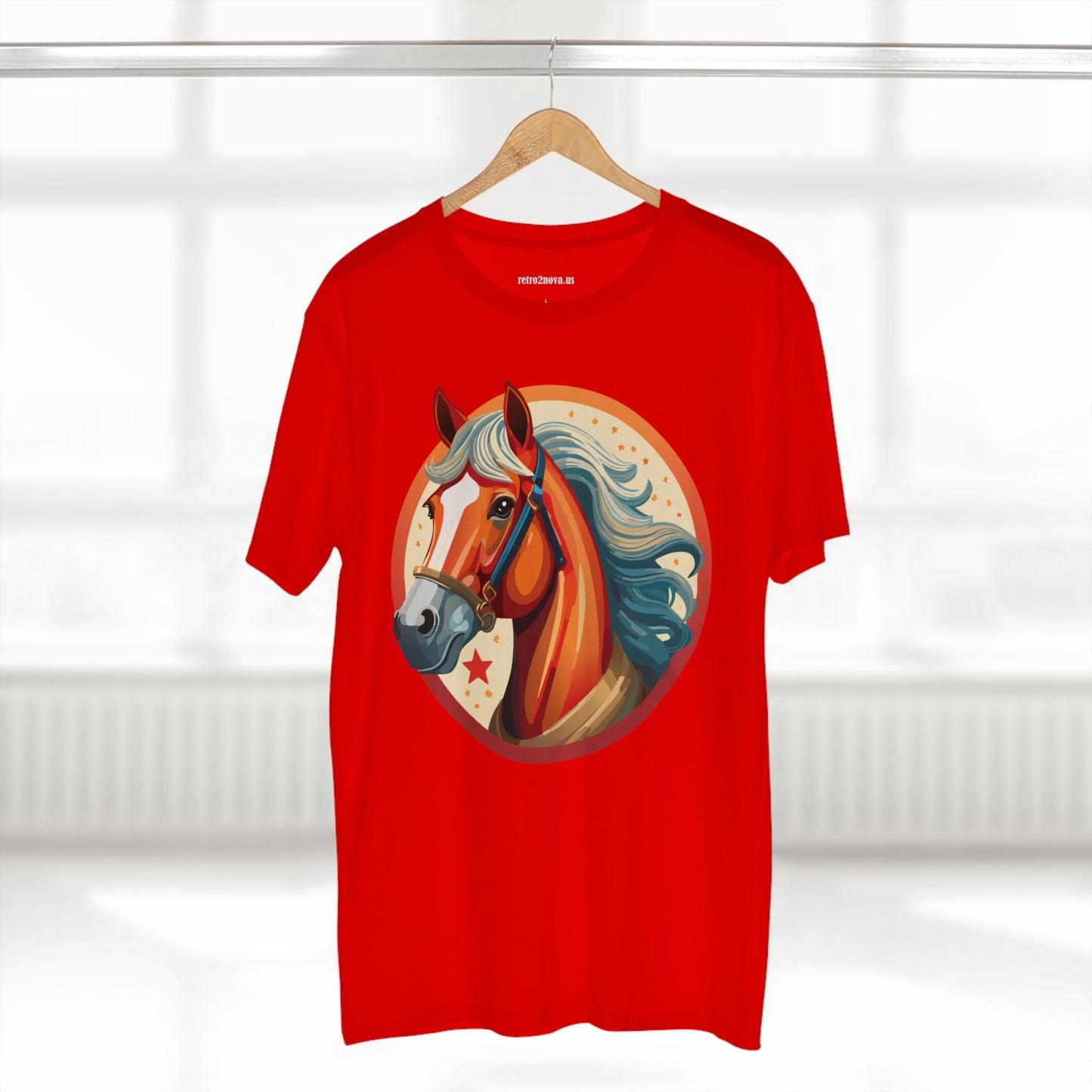 Horse And Animals Unisex Premium Cotton Art Tee Featuring Original Retro2Nova Design From Our Art Collection