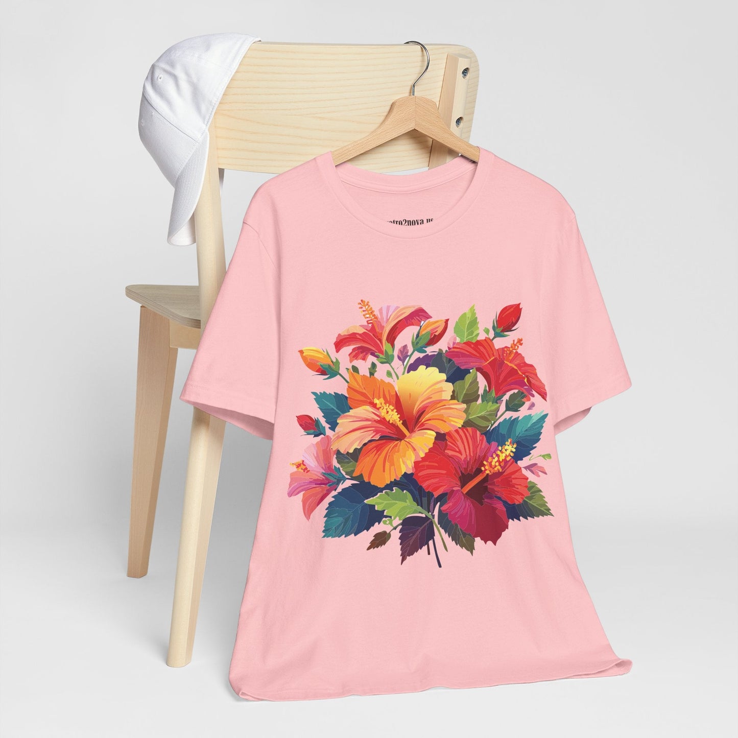 Retro2Nova Floral Shirt Unisex Jersey Short Sleeve Tee From Flowers Collection Bold Vibrant Design