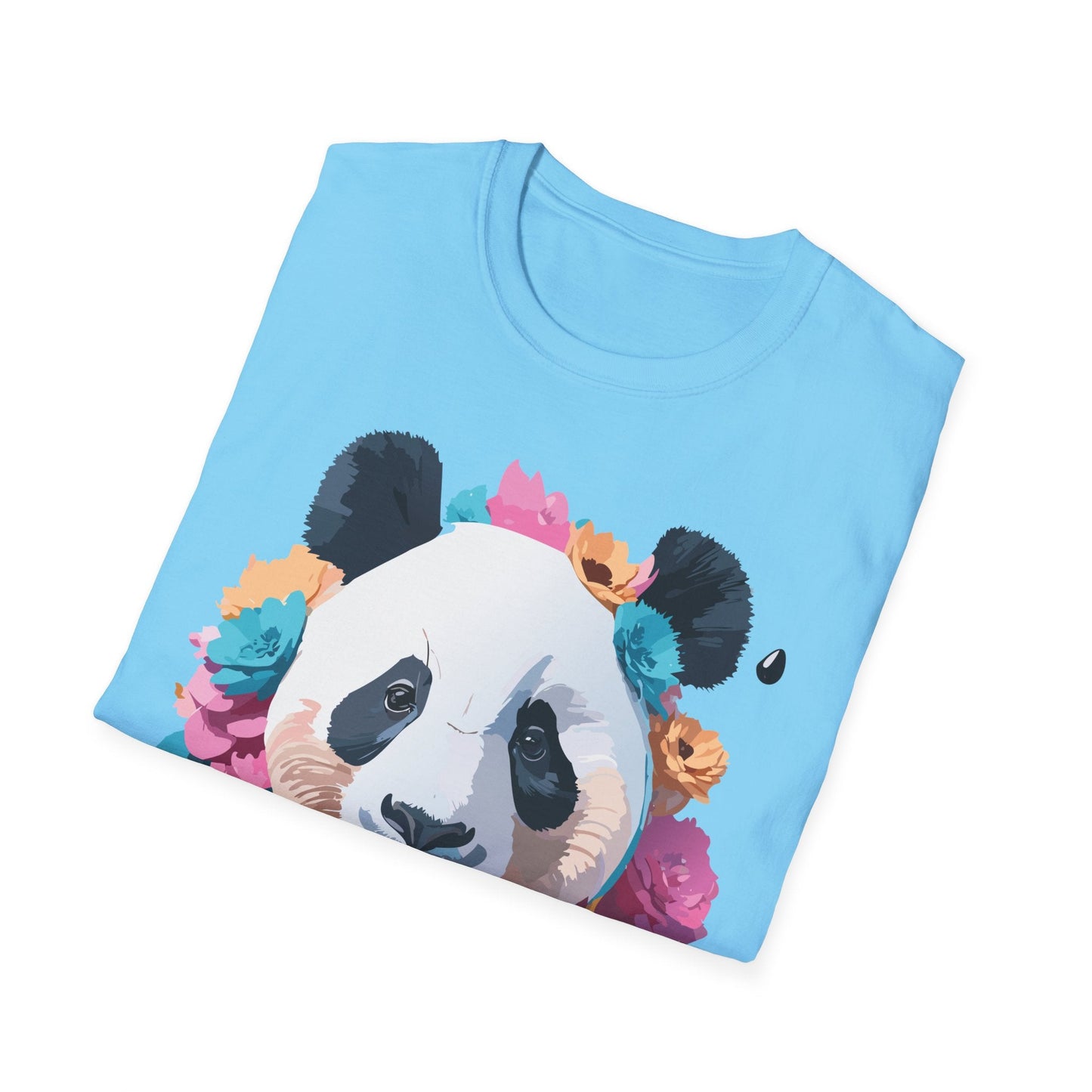 Unisex Panda Shirt Softstyle Cotton Tee For Everyday Wear With Cute Animal Print