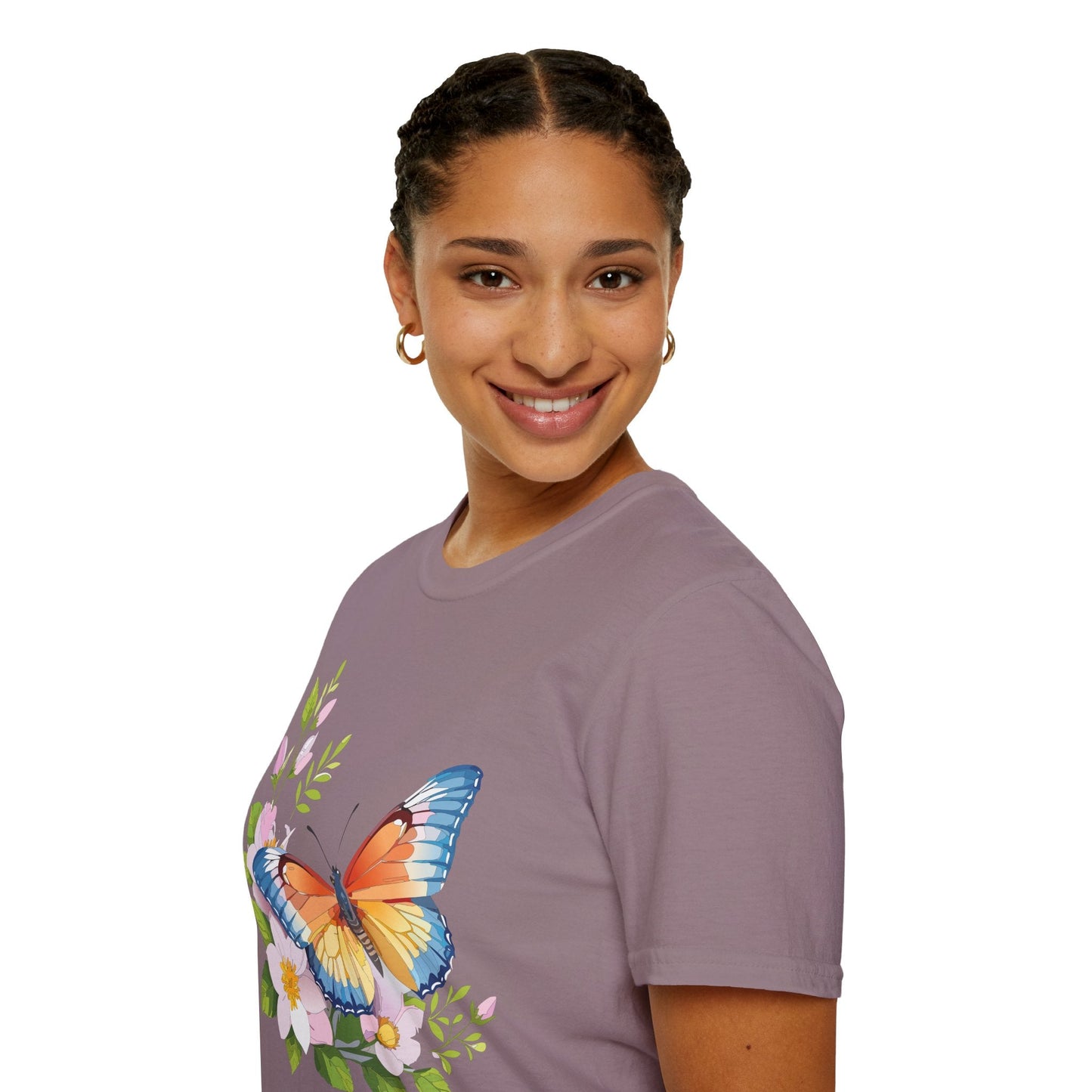 Butterfly T Shirt Unisex Monarch Design Gildan Softstyle 64000 Ring Spun Cotton Tee