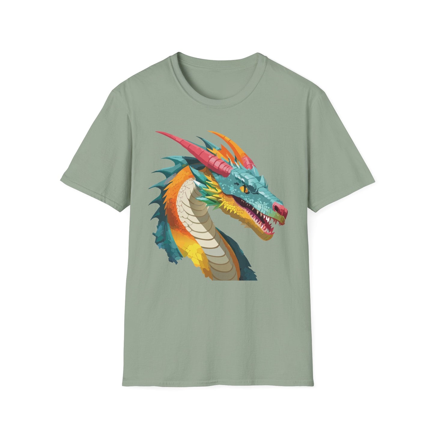 Dragon Graphic Unisex Cotton Softstyle Art Design Tee With Animals 1