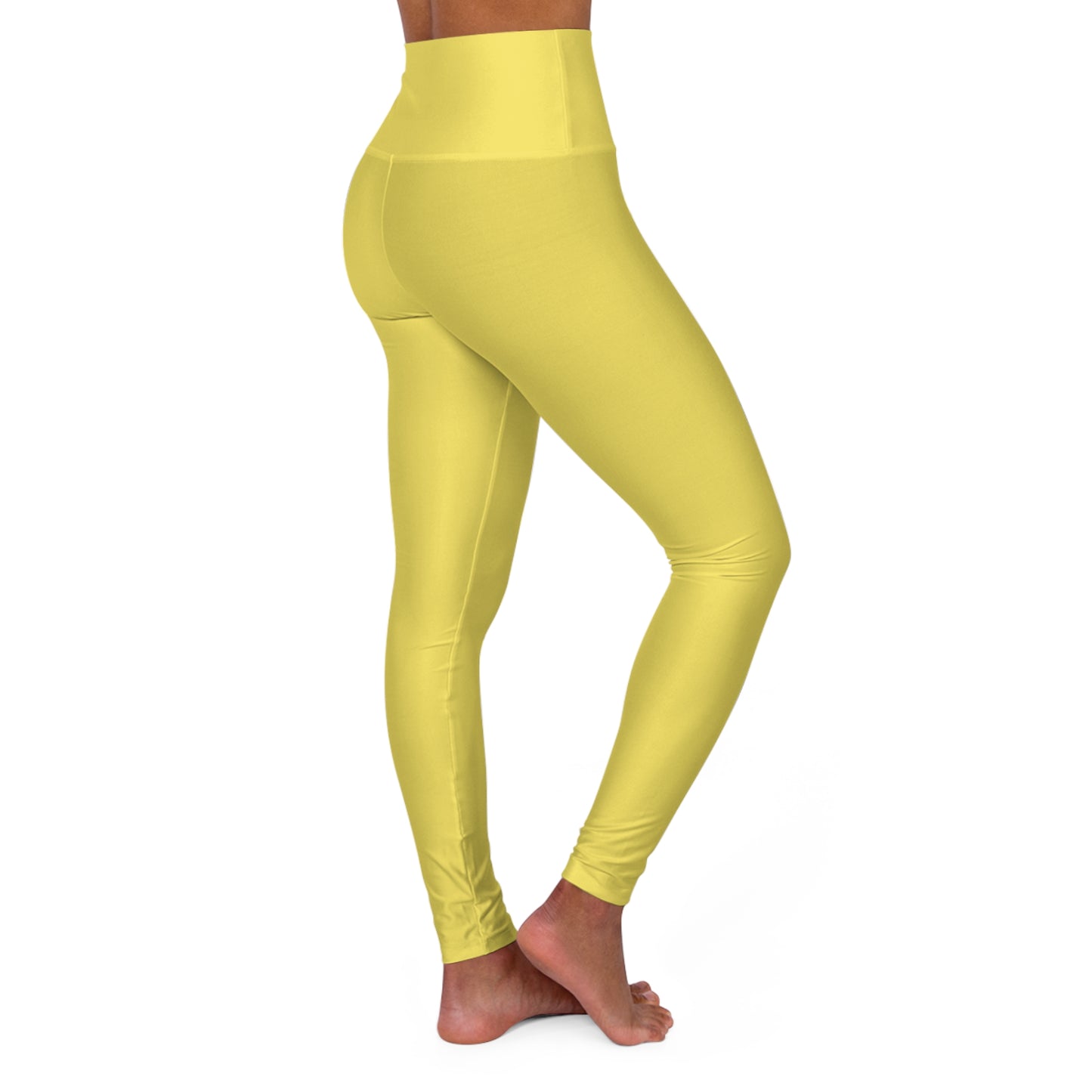 True Yellow Color High-Waist Yoga Leggings Women's Seamless Poly-Span Stretchy Pants XS-2XL