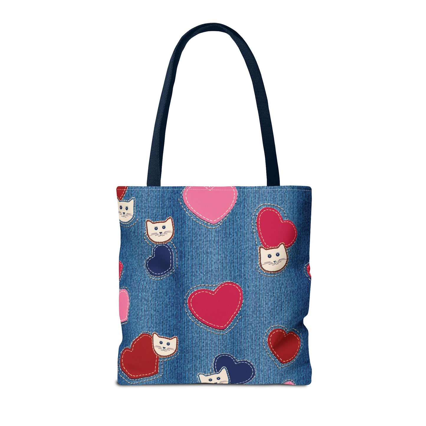 Love Day Graphic Design Denim Fabric Imitation Print Unisex Canvas Bag POLY 3 Sizes Tote Bag 201-17