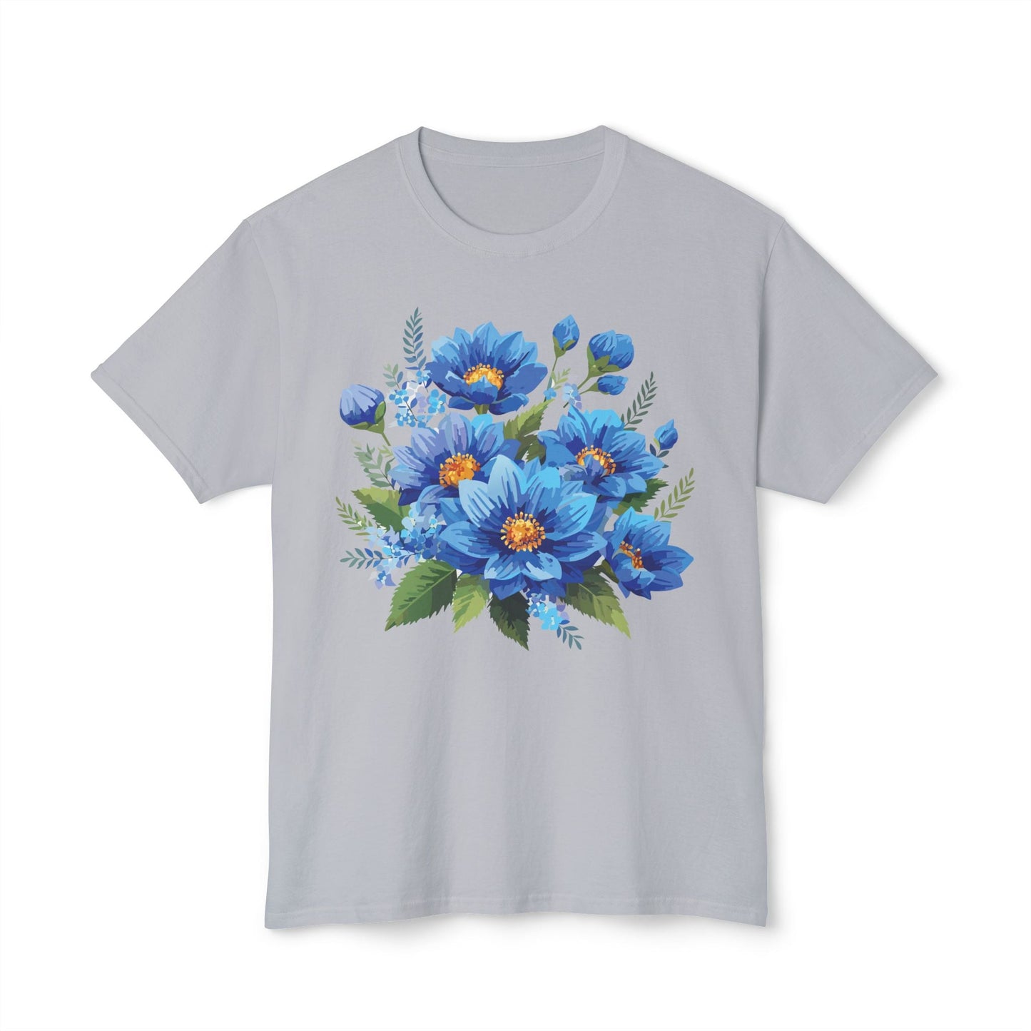 Unisex Floral T Shirt with Vintage Flower Art Print HD Cotton Tee Designed In USA