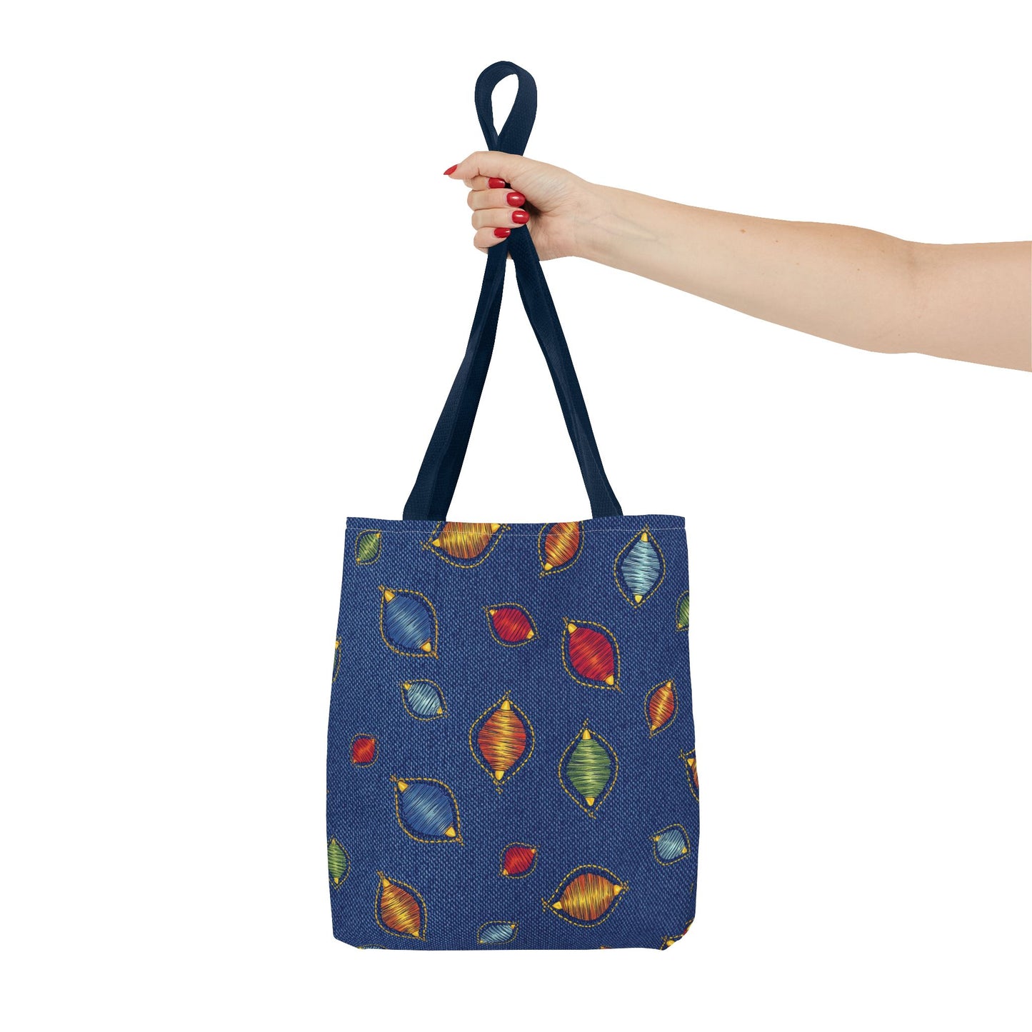 Diwali Graphic Denim Fabric Imitation Print Unisex Canvas Bag Poly Spun 3 Sizes Tote Bag 205-9
