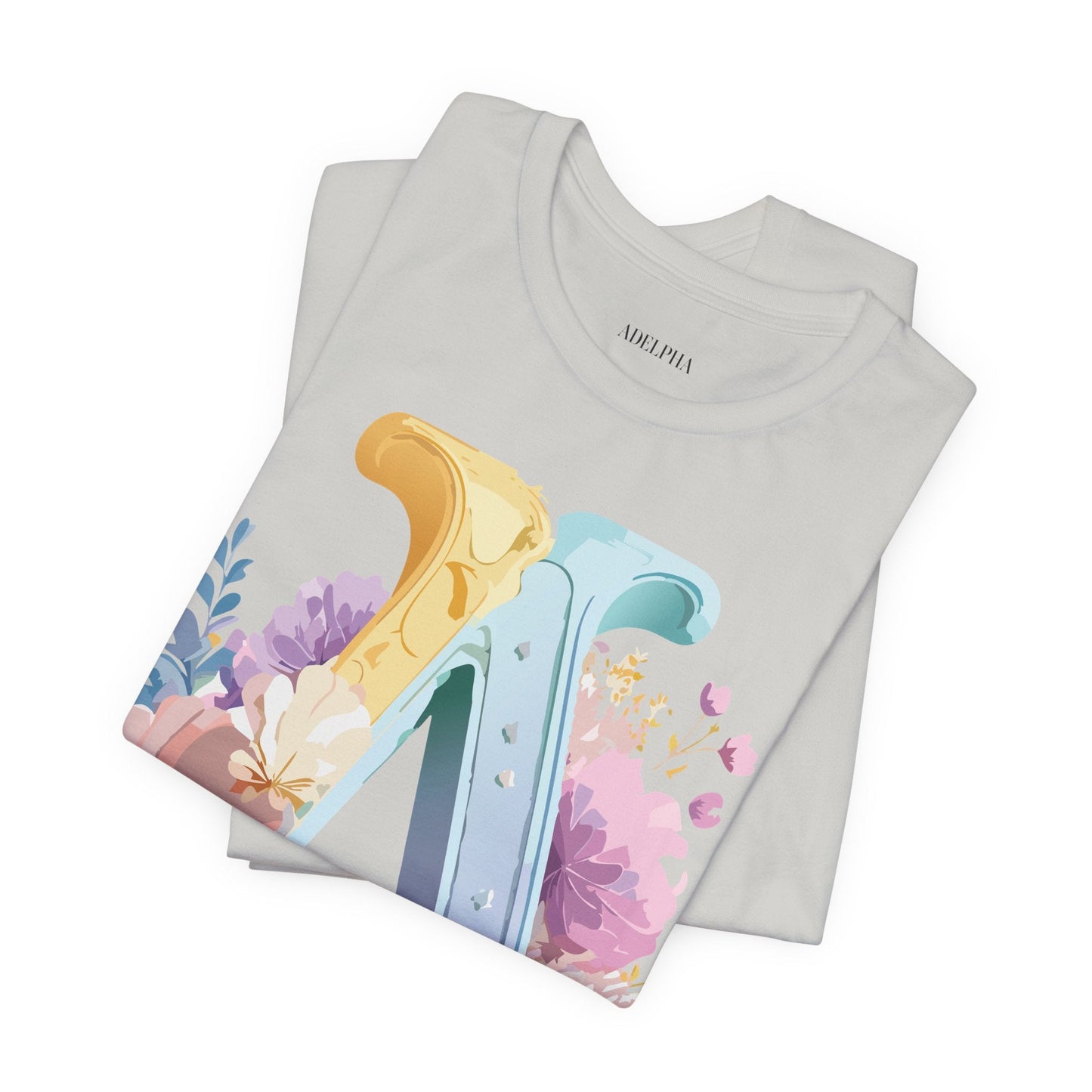 Letter A Graphic Tee Unisex Short Sleeve Shirt Vintage Inspired Artwork By Adelpha