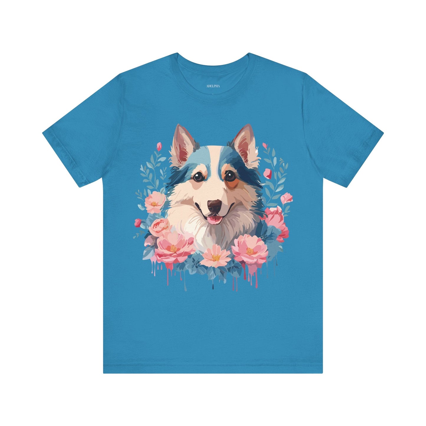 Unisex Graphic Dog Shirt Vintage Inspired Tee Art Design By Adelpha Premium Short Sleeve