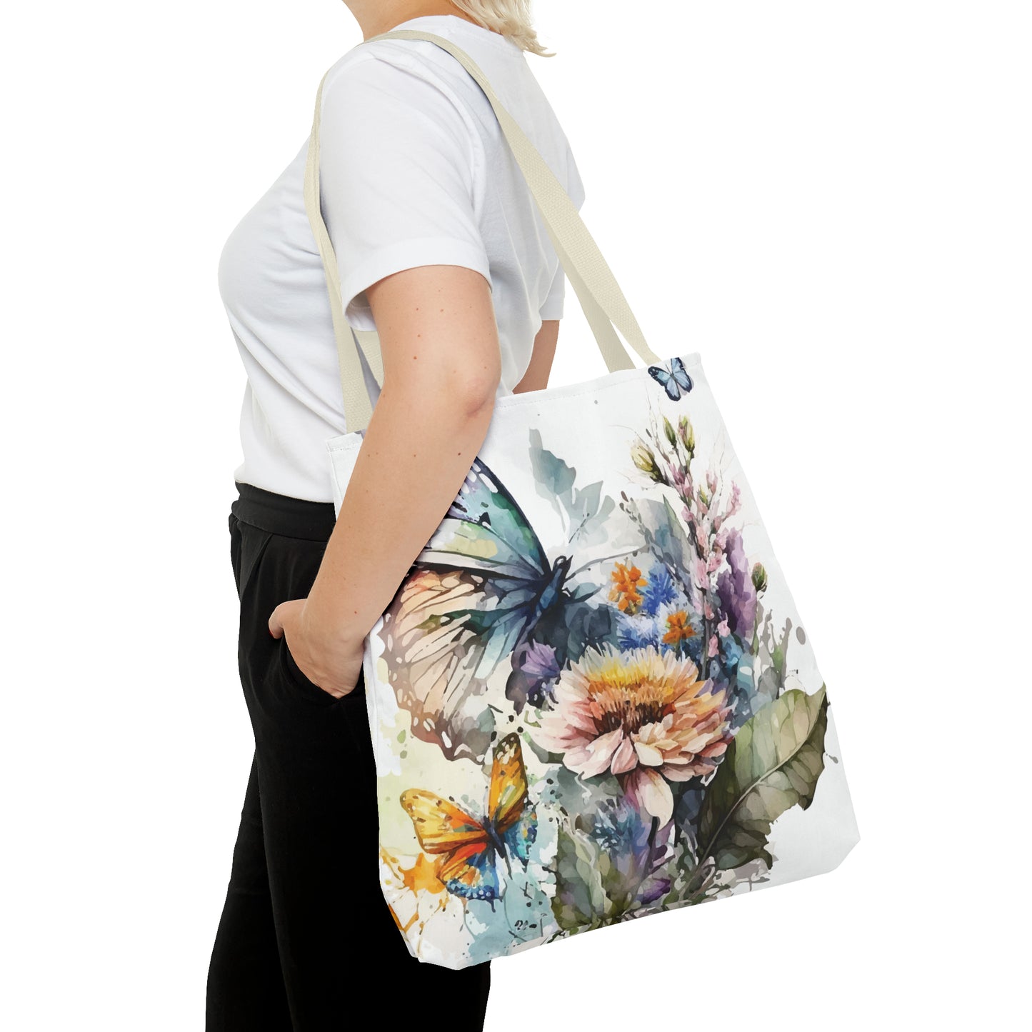 Canvas Bag with Butterfly Prints