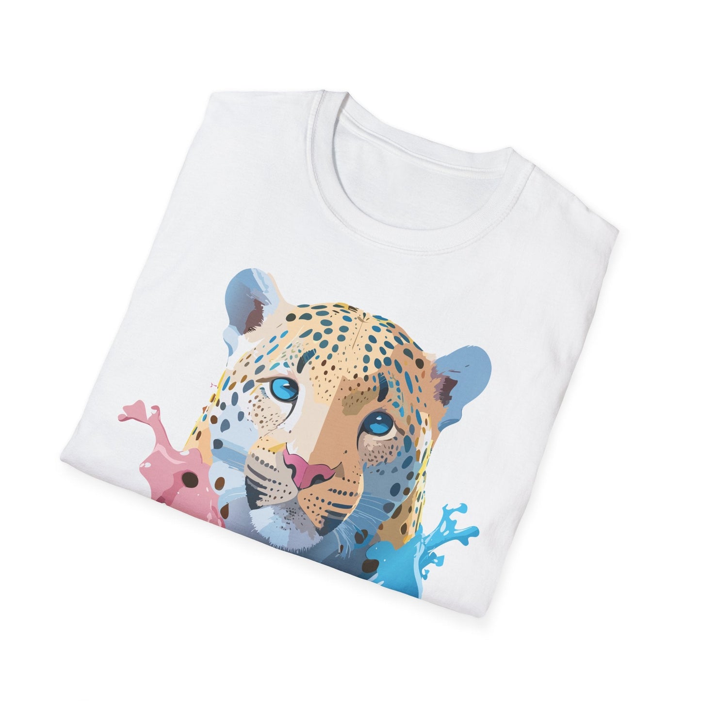 Unisex Cheetah Print Gildan Softstyle 64000 Short Sleeve T Shirt