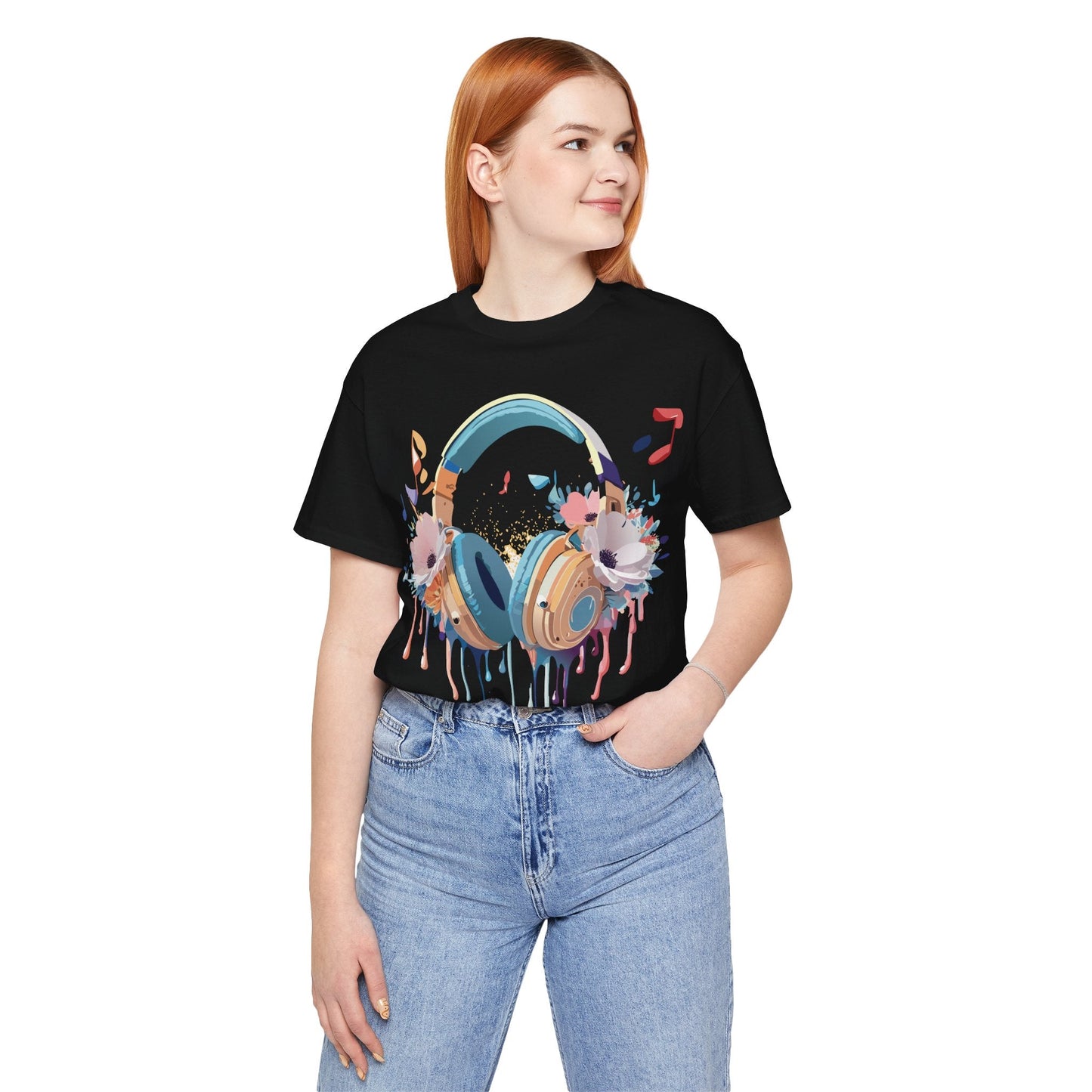 Music Graphic Unisex 100 Cotton Vintage Art with Musical Elements Tee 102