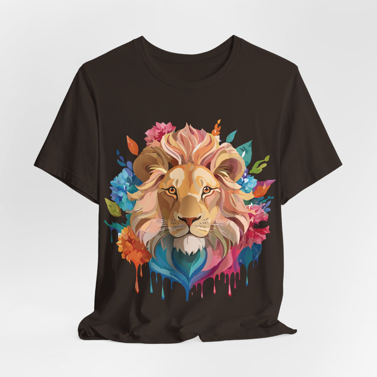 Lion Graphic Unisex Cotton Bella+Canvas Tee with Art Animal Design e42