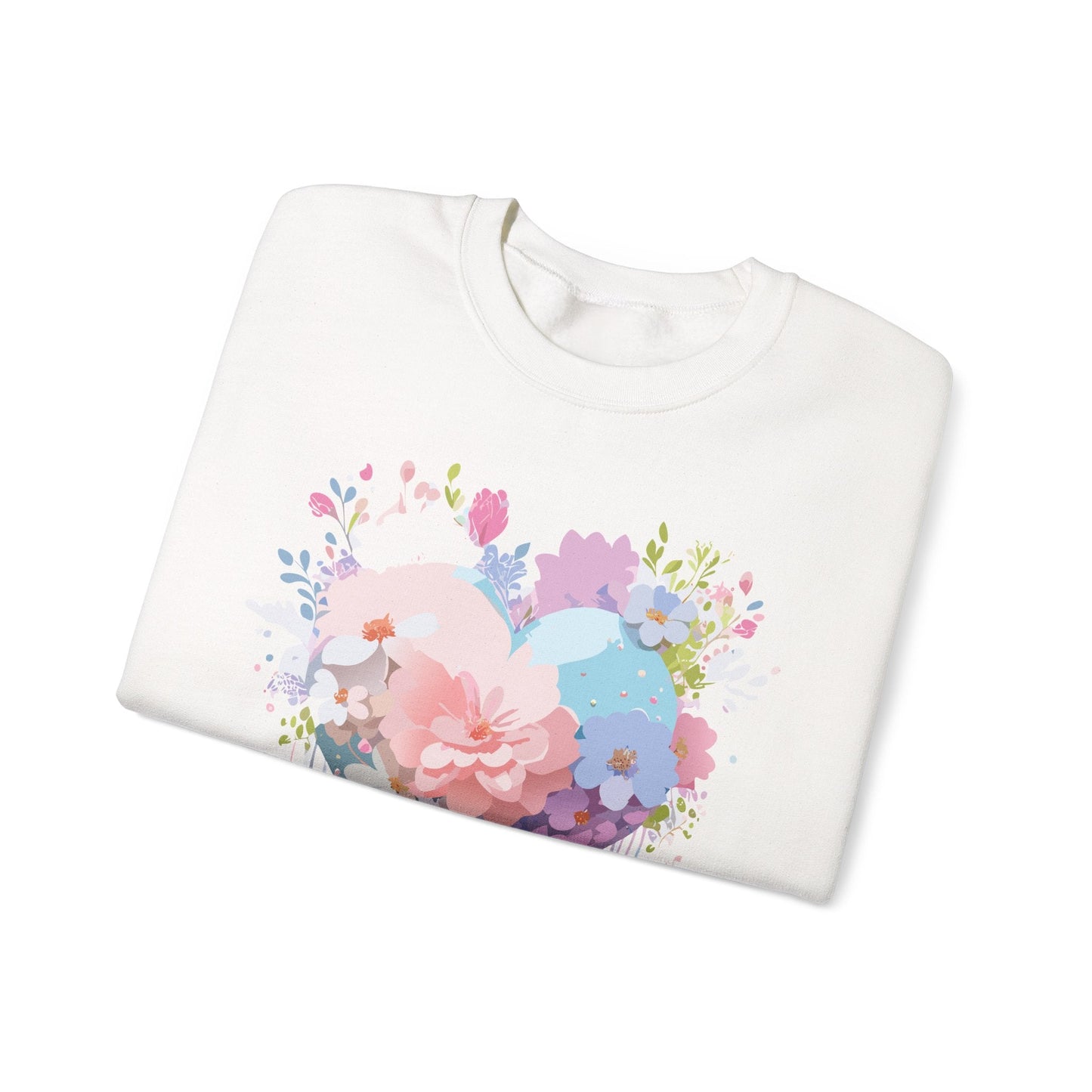 Floral Heart Sweatshirt Unisex Heavy Blend Crewneck Valentines Day Floral Love Cozy