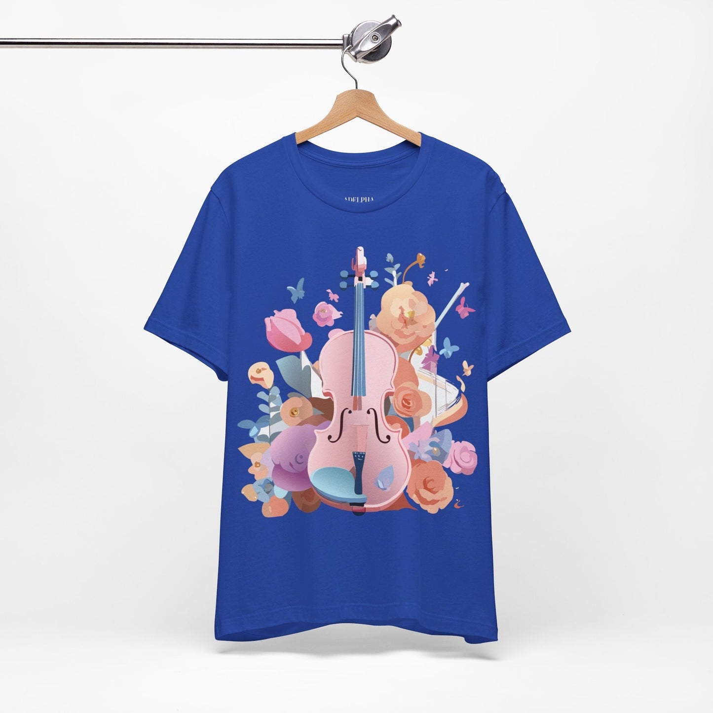 Music Graphic Unisex 100 Cotton Vintage Art with Musical Elements Tee 9
