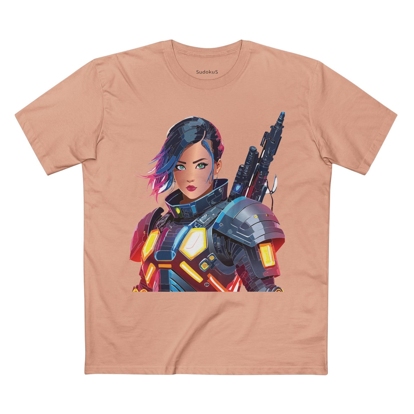 Army-woman Graphic Unisex 100 Cotton Staple Tee 14