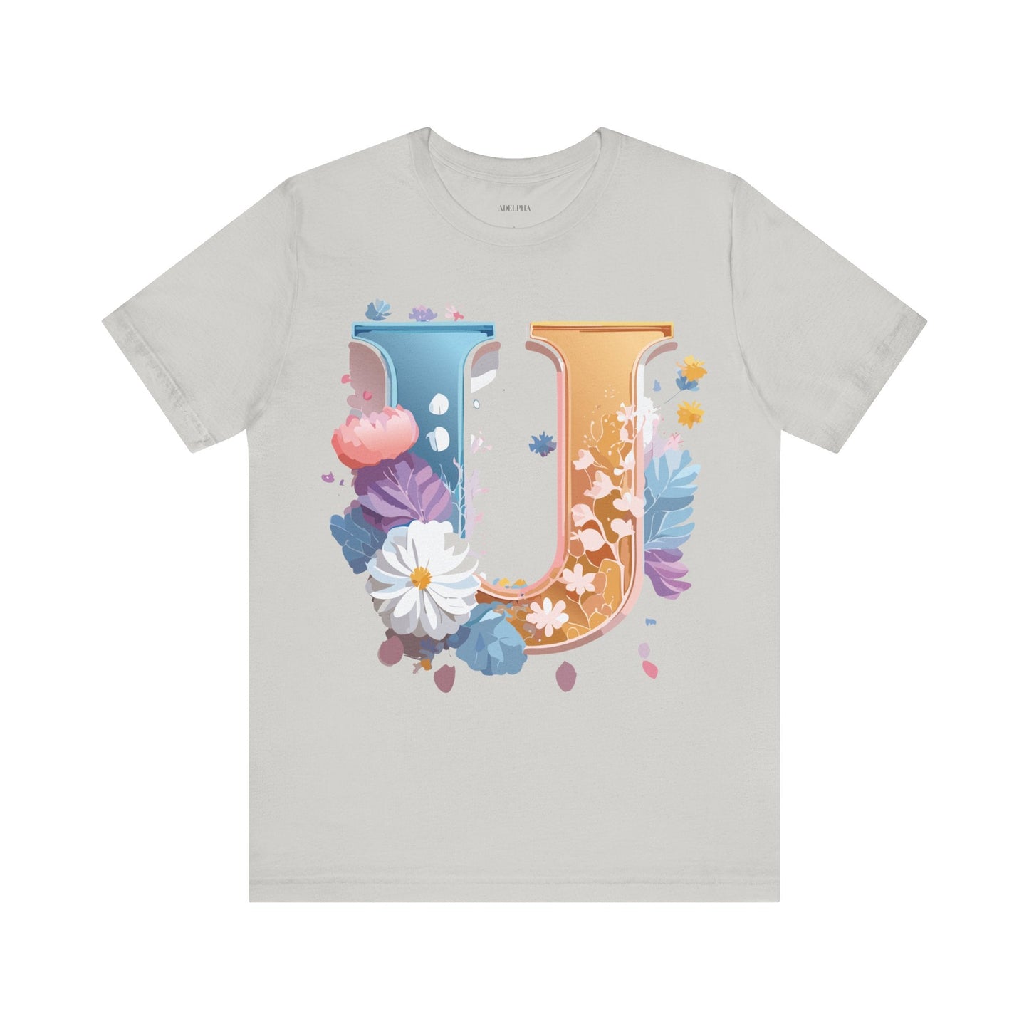 Letter U Shirt Graphic Tee Unisex Vintage Inspired Adelpha Artwork Premium Short Sleeve