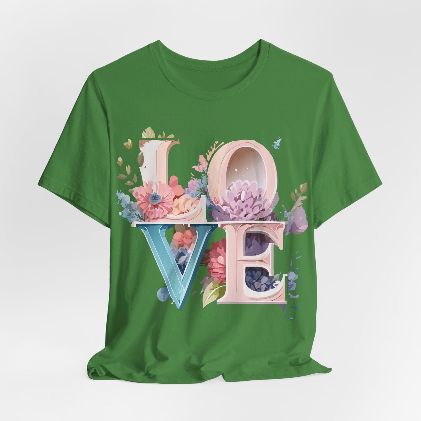 Valentine Day Graphic Unisex 100 Cotton Vintage Artwork with Love and Flower Design Tee 42