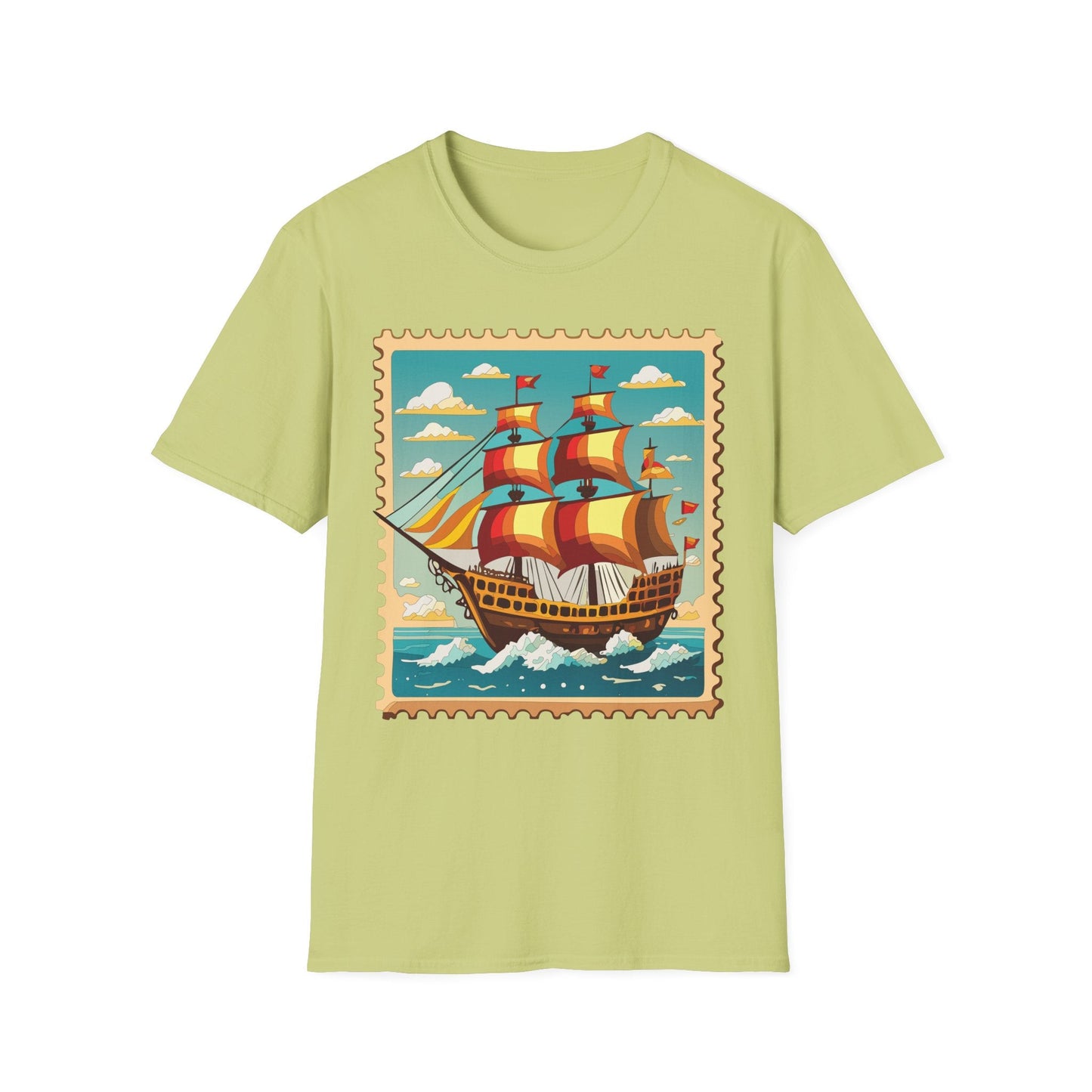 Unisex Softstyle Short Sleeve T Shirt Gildan 64000 Ring Spun Cotton Vessel Ship Frigate Tee