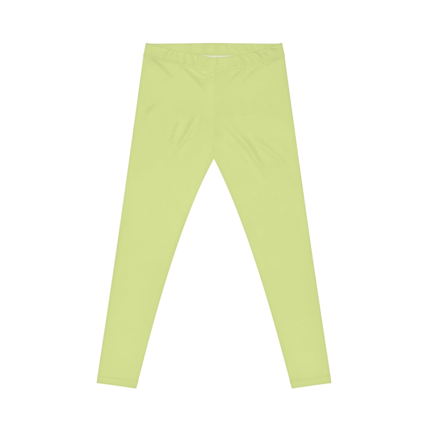 Green Tea Color Women's Poly-Span Casual Leggings XS-2XL