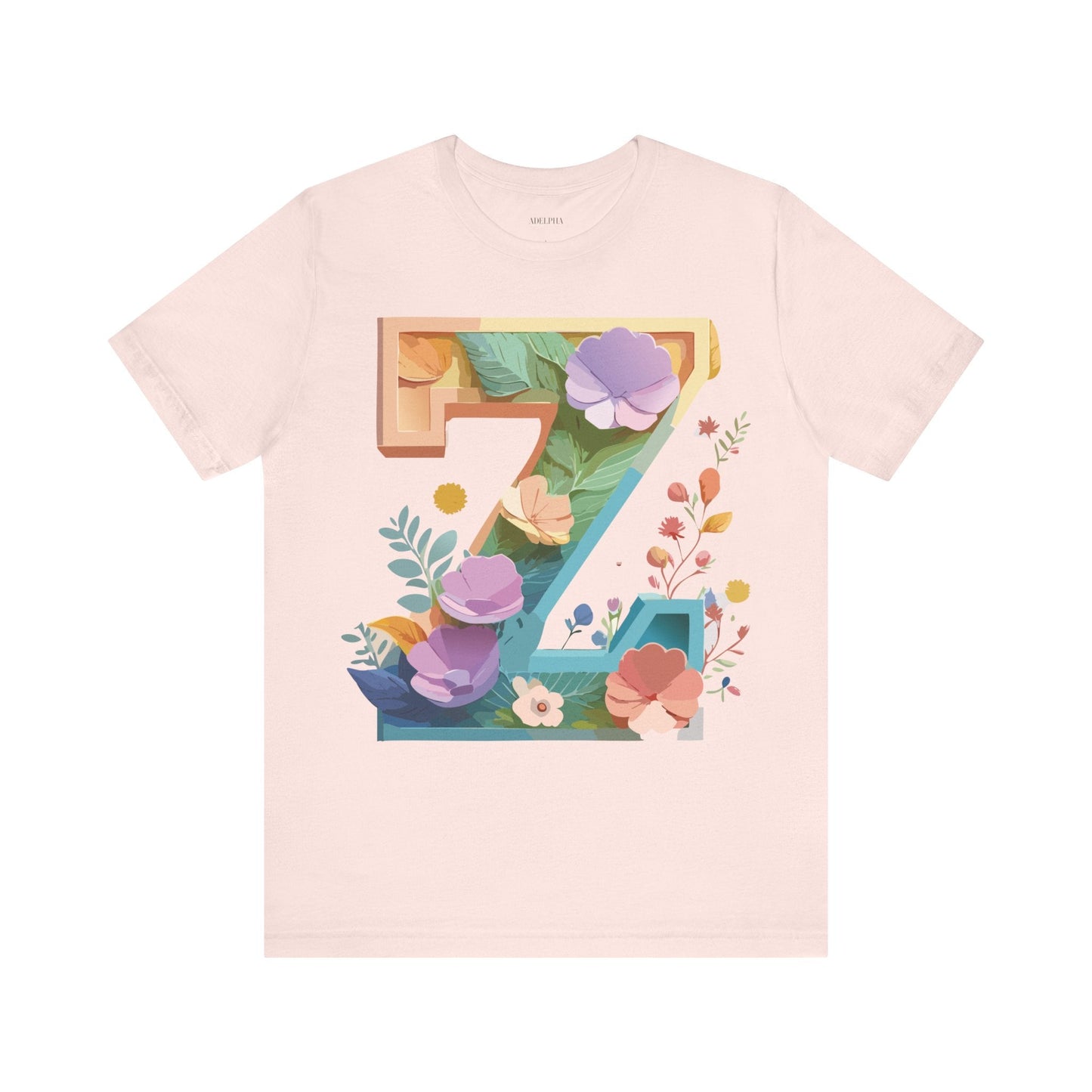 Unisex Letter Z Graphic Tee  Vintage Inspired Art Short Sleeve