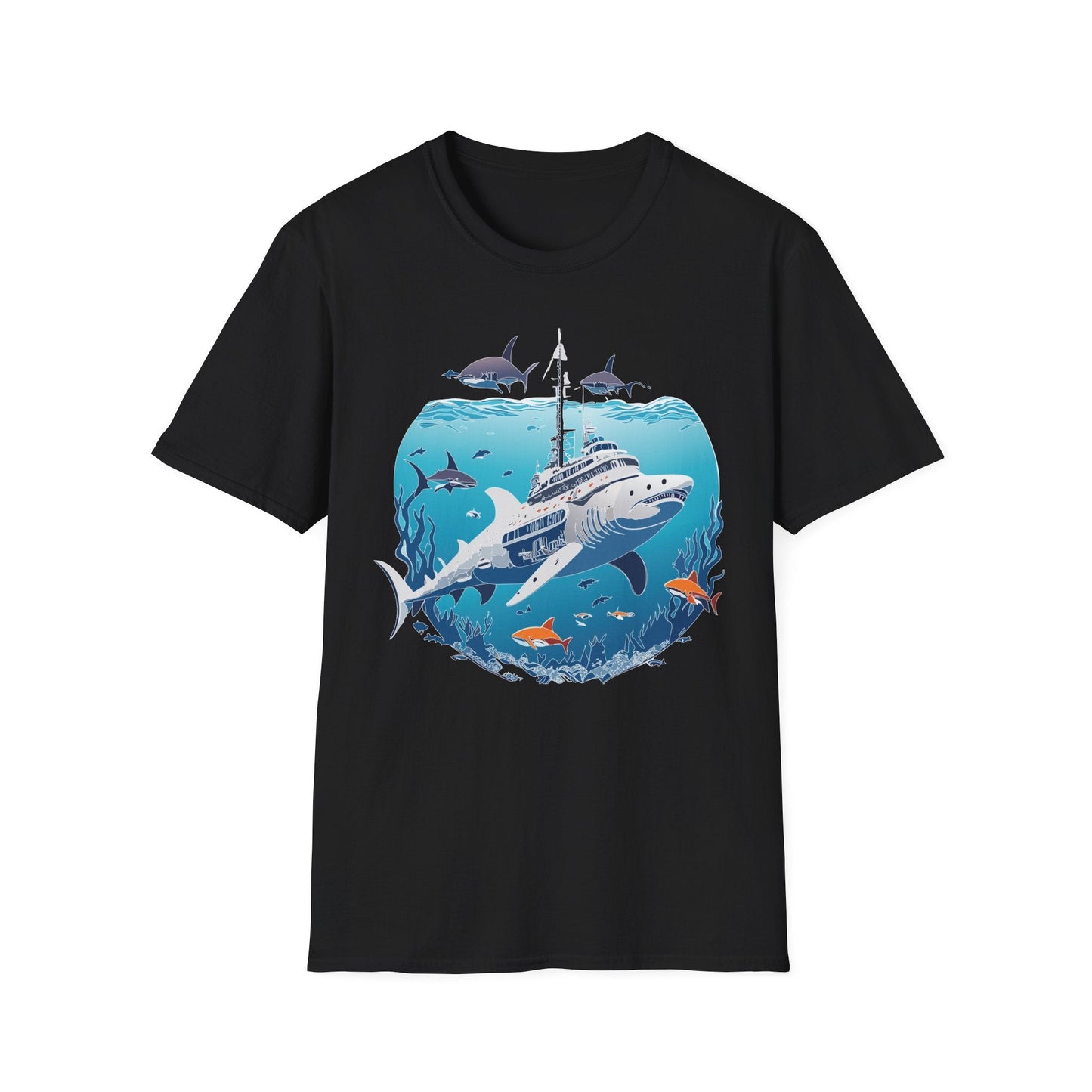 Ocean Tee Shirt Unisex Softstyle 64000 Ring Spun Cotton Art Design Tee For Everyday Comfort