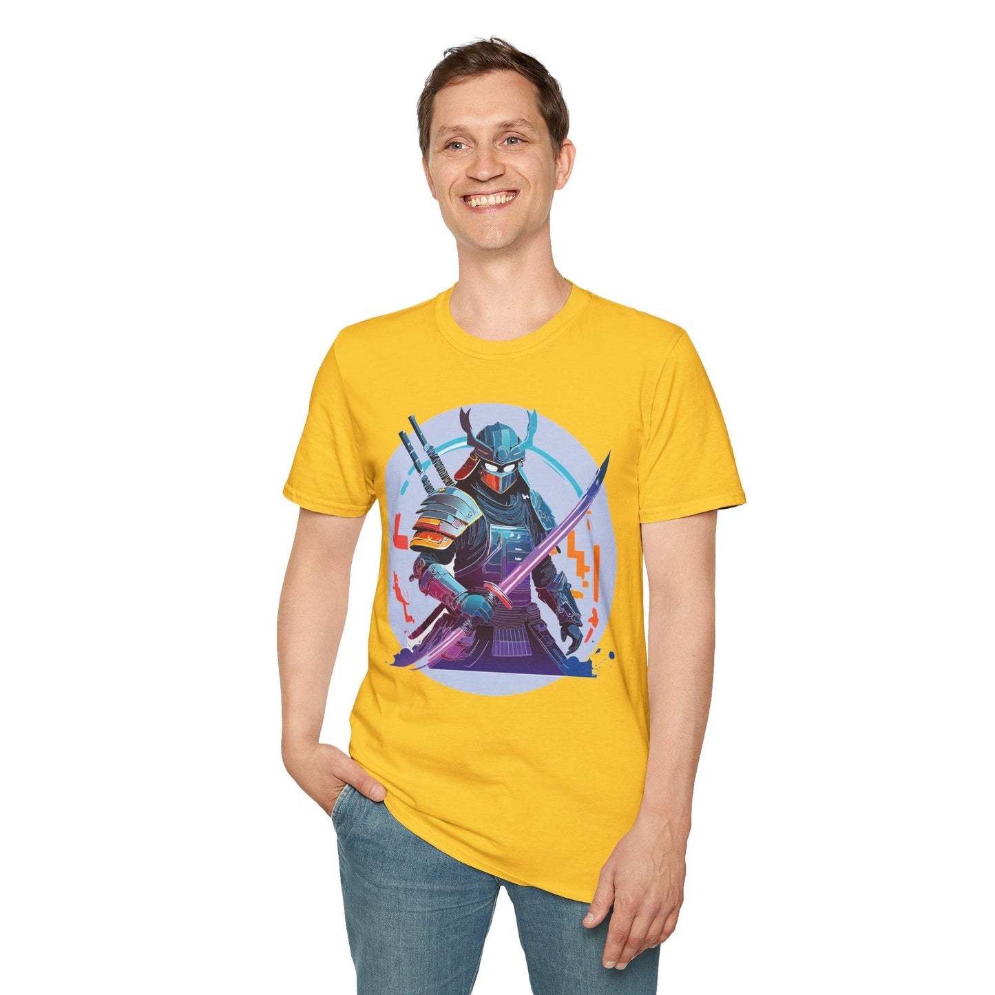 Samurai Shirt Unisex Softstyle Tee 100 Percent Ring Spun Cotton Light 4.5 Oz Graphic Gildan 64000
