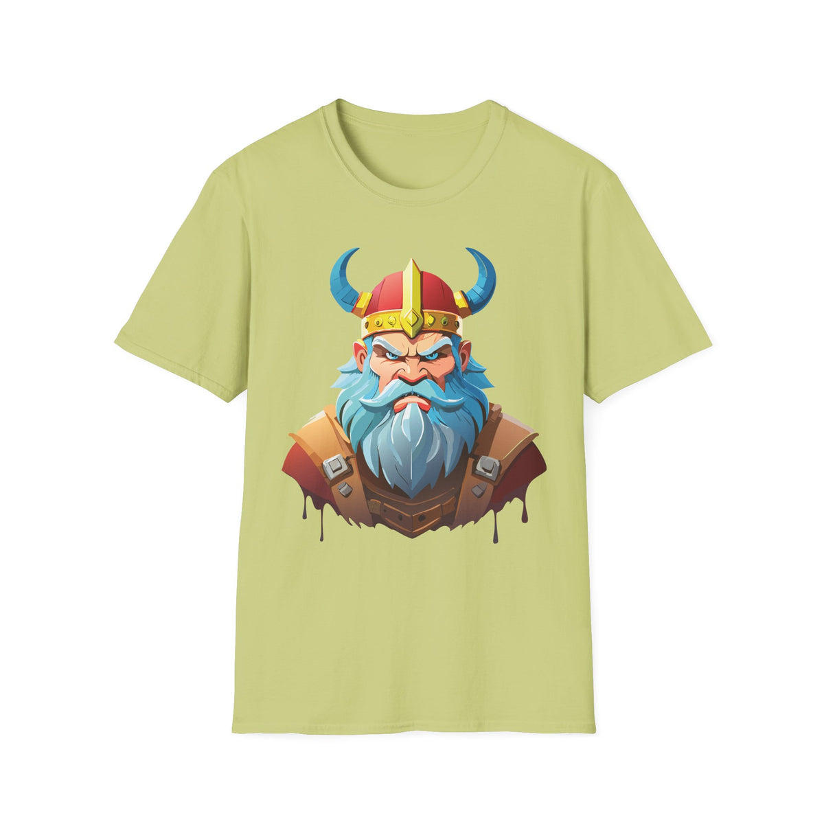 Viking Warrior Graphic T-Shirt | Horned Helmet Illustration, Bold Beard
