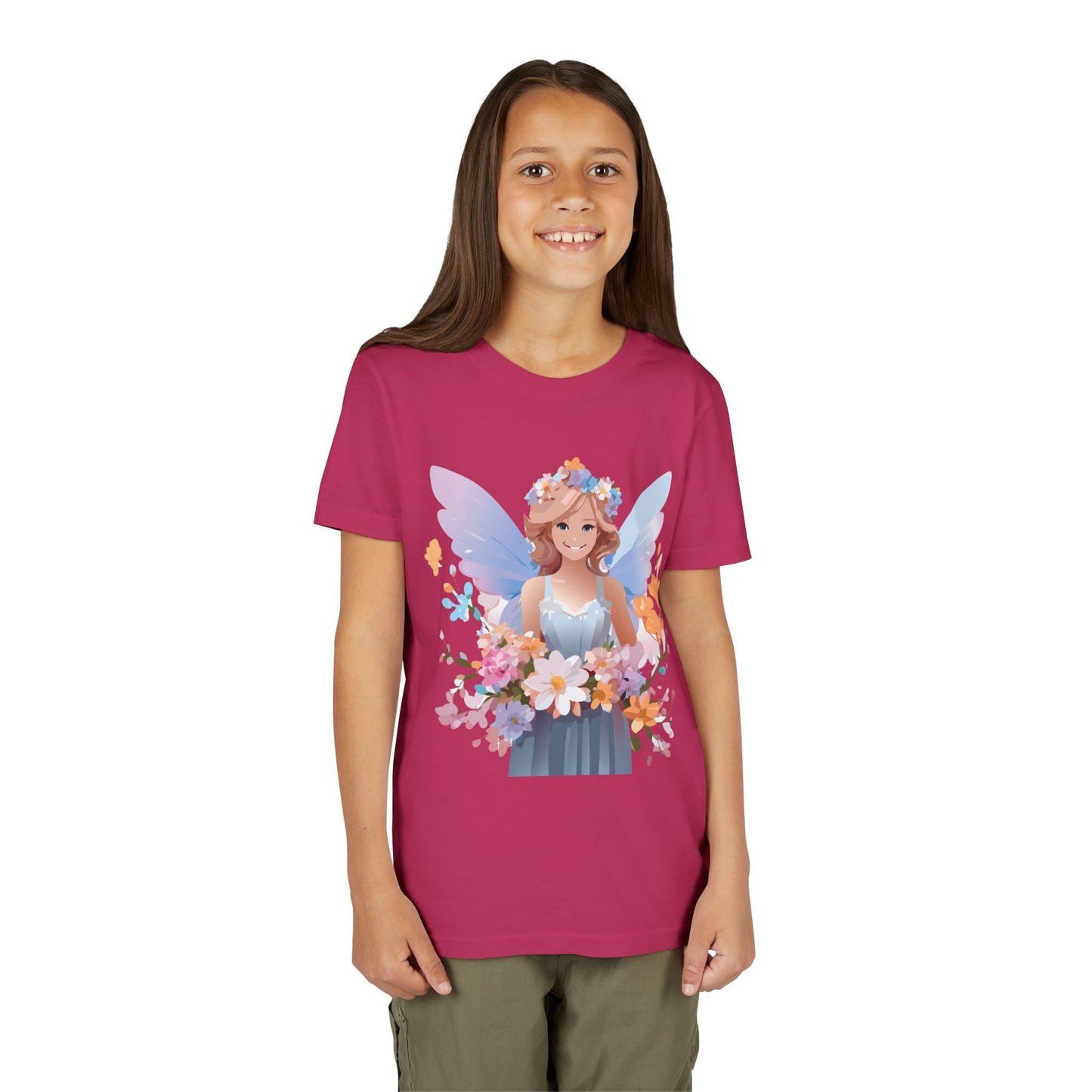 Enchanting Fairy Floral Youth Short Sleeve Tee - Perfect for Spring Celebrations (9-14)