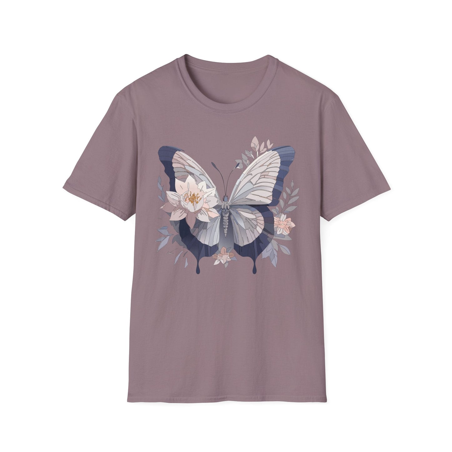 Butterfly T Shirt Unisex Monarch Print Softstyle Cotton Tee for Everyday Comfort