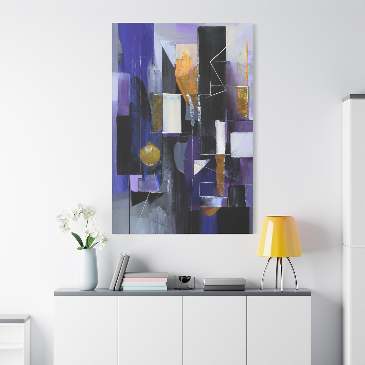 Purple Abstract Painting Print Canvas 20x24,20x30,24x30, 24x32,24x36,30x40, 32x48,36x48,40x60 Pine-Wood Inner Frame ABS-31