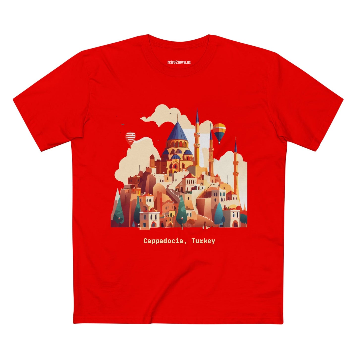 Travel Shirt Cappadocia Unisex Premium Cotton Tee With Original Art Design TT5 Art Collection