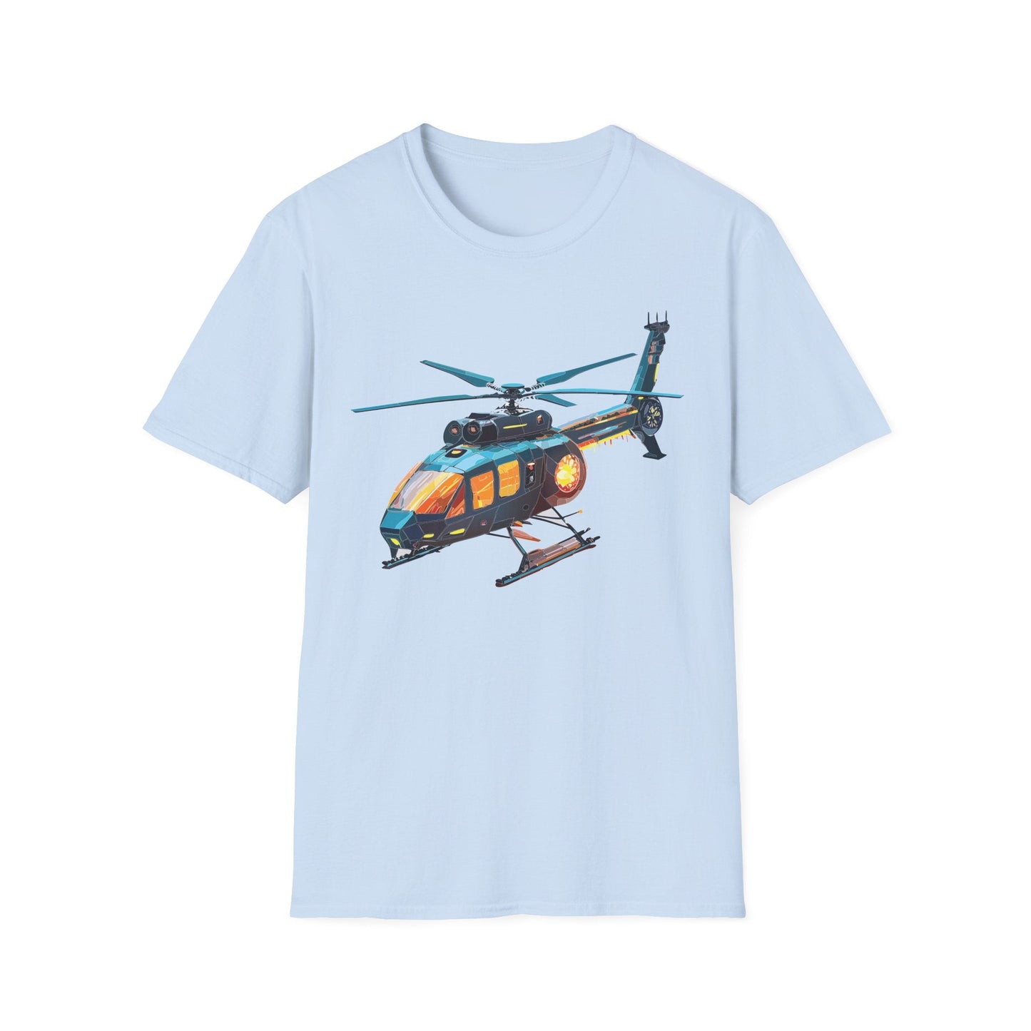 Chopper Helicopter Shirt Unisex Gildan Softstyle 64000 Cotton Tee Short Sleeve Graphic Tee