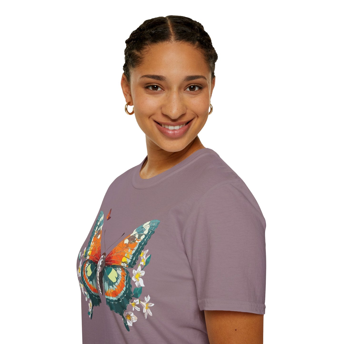 Butterfly T Shirt Unisex Softstyle Gildan 64000 100 Percent Ring Spun Cotton Monarch Tee