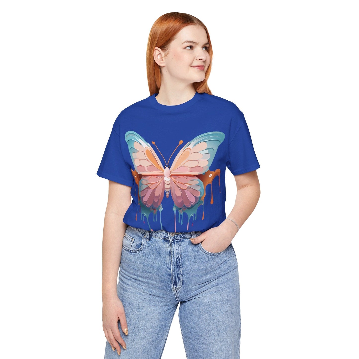 Butterfly Graphic Unisex 100 Cotton Lightweight Vintage Design Jersey Tee 86