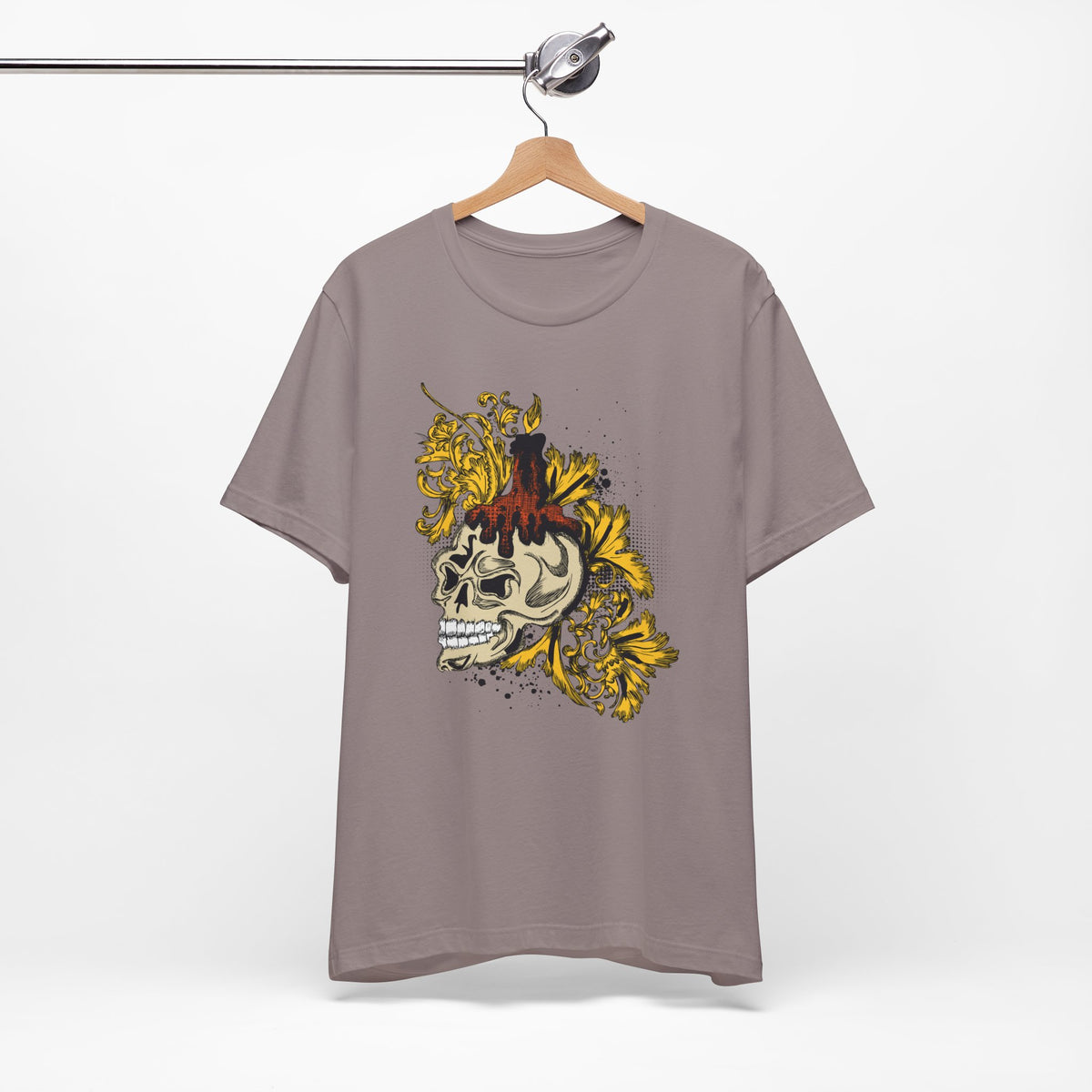 Rock Skull Graphic Design Tee, Skull Shirt, Vintage Tees, Art Design T-Shirt, Vintage Graphic Tee, Art Shirts with Skulls 3