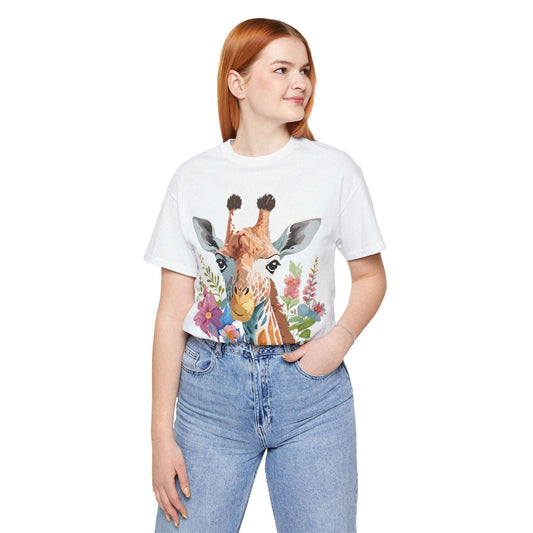 Giraffe Graphic Unisex 100 Cotton Vintage Animal Art T-Shirt 3