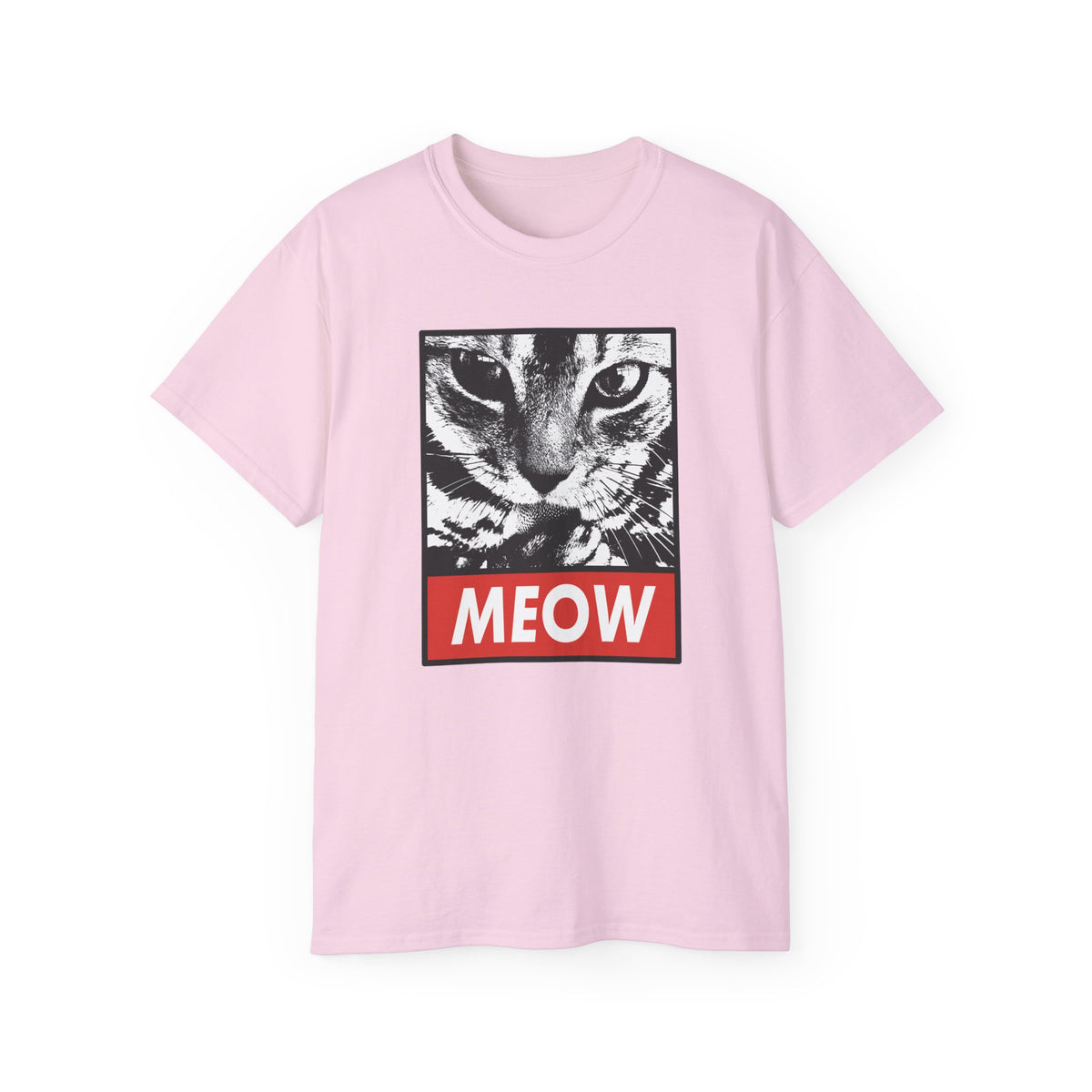 MEOW Cat Face Tee | Retro Pop Art Cat Graphic T-Shirt