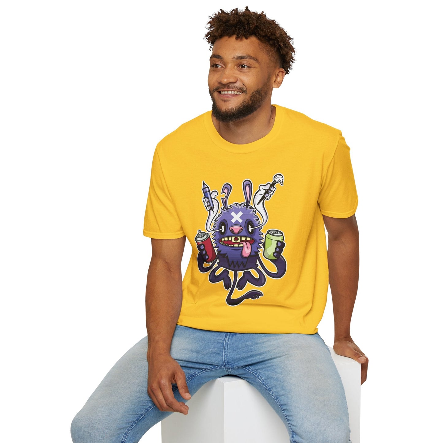 Cartoon T Shirt Animation T Shirt Funny Tee Shirt Unisex Softstyle Gildan 64000 Art Design
