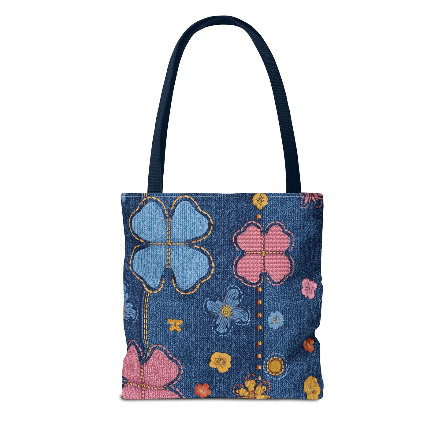 Denim Fabric Imitation Print Unisex Canvas Bag Poly Spun 3 Sizes Tote Bag 129