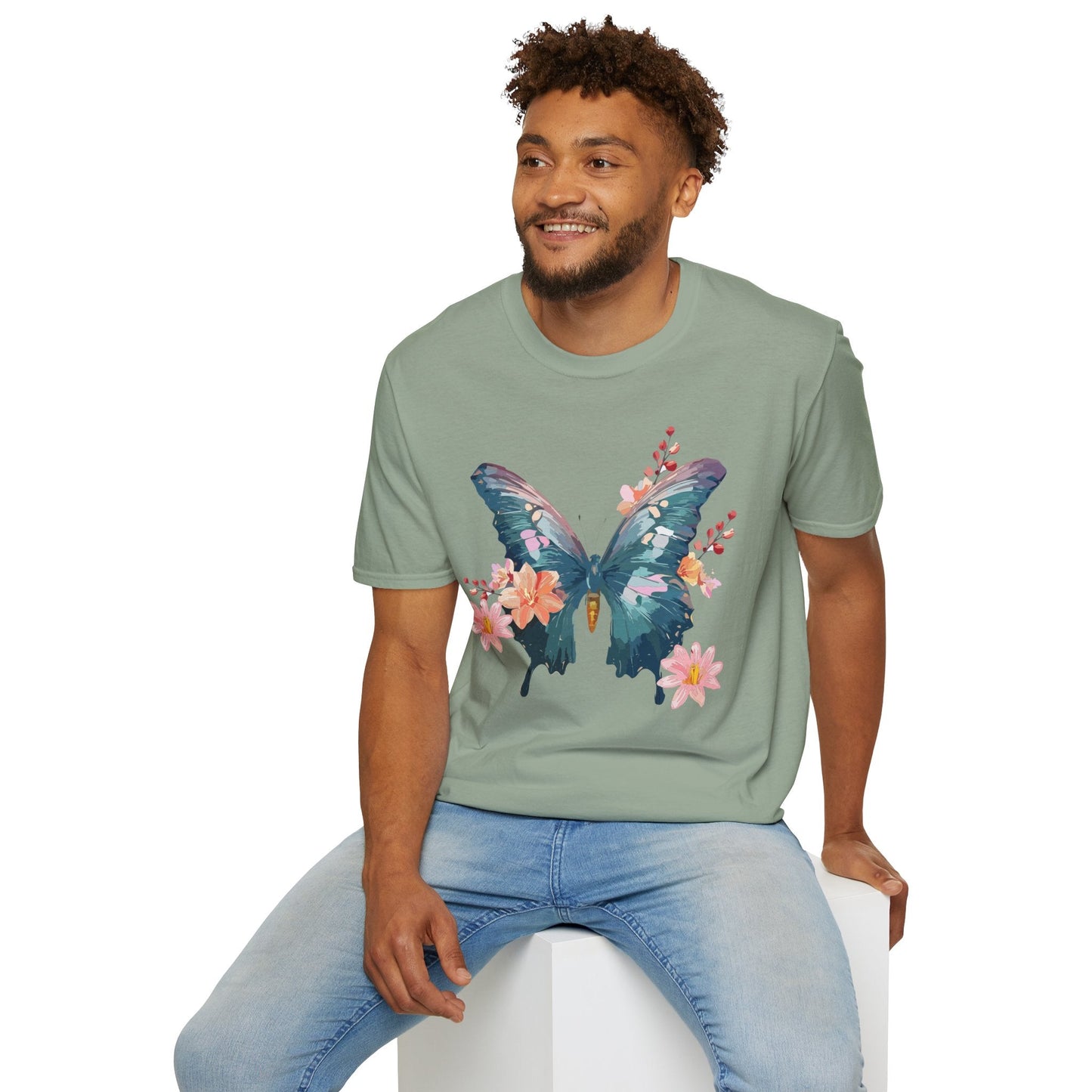 Butterfly T Shirt Unisex Gildan Softstyle 64000 100 Percent Ring Spun Cotton Monarch Tee