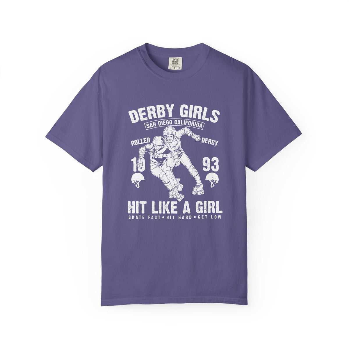 Derby-Girls Roller San Diego California Unisex Comfort Colors Garment-Dyed Heavyweight 100 Cotton Art Design T-Shirt w92