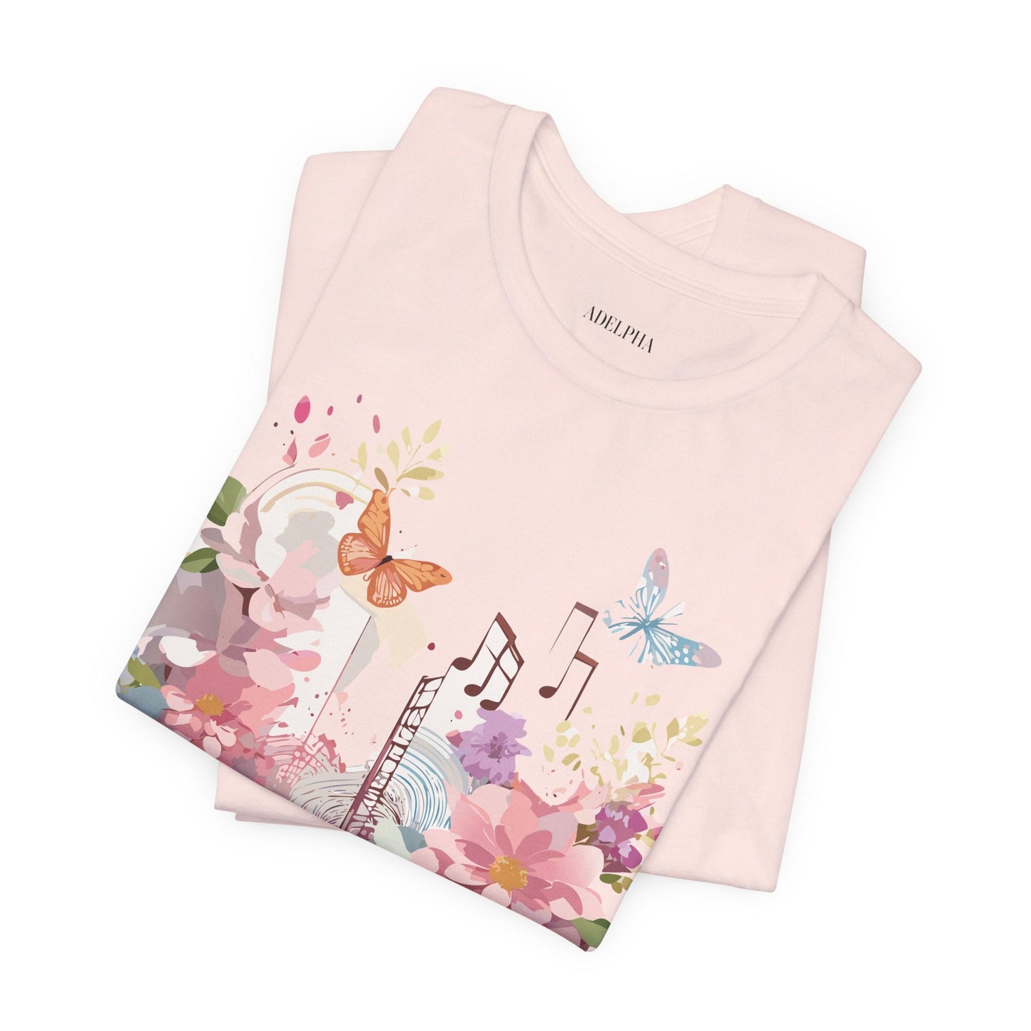 Music Graphic Unisex 100 Cotton Vintage Art with Musical Elements Tee 122